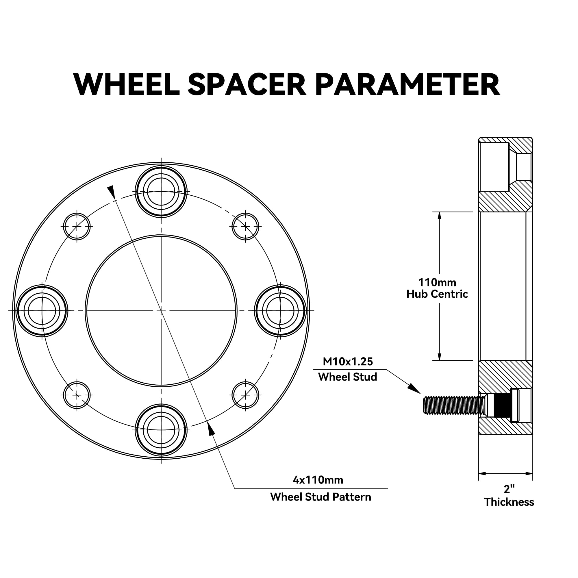 2 Inch 4X137Mm Atv Wheel Spacer For Can-Am Commander Outlander Defender Bombardier Renegade Mule, 4Pcs 4X137 Wheel Spacers With