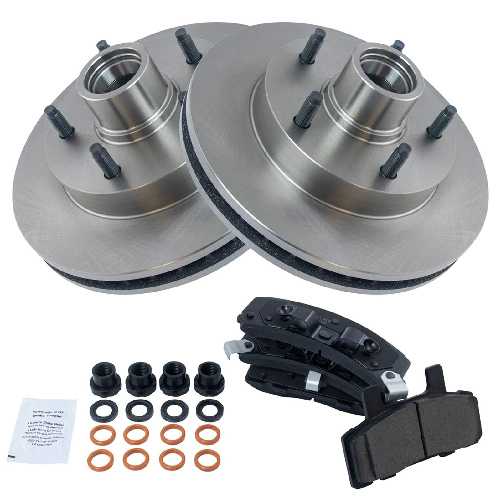 Trq Front Brake Pad & Rotor Kit Brake Pads Brake Rotor Ceramic Compatible With 1994-1999 Dodge Ram 1500