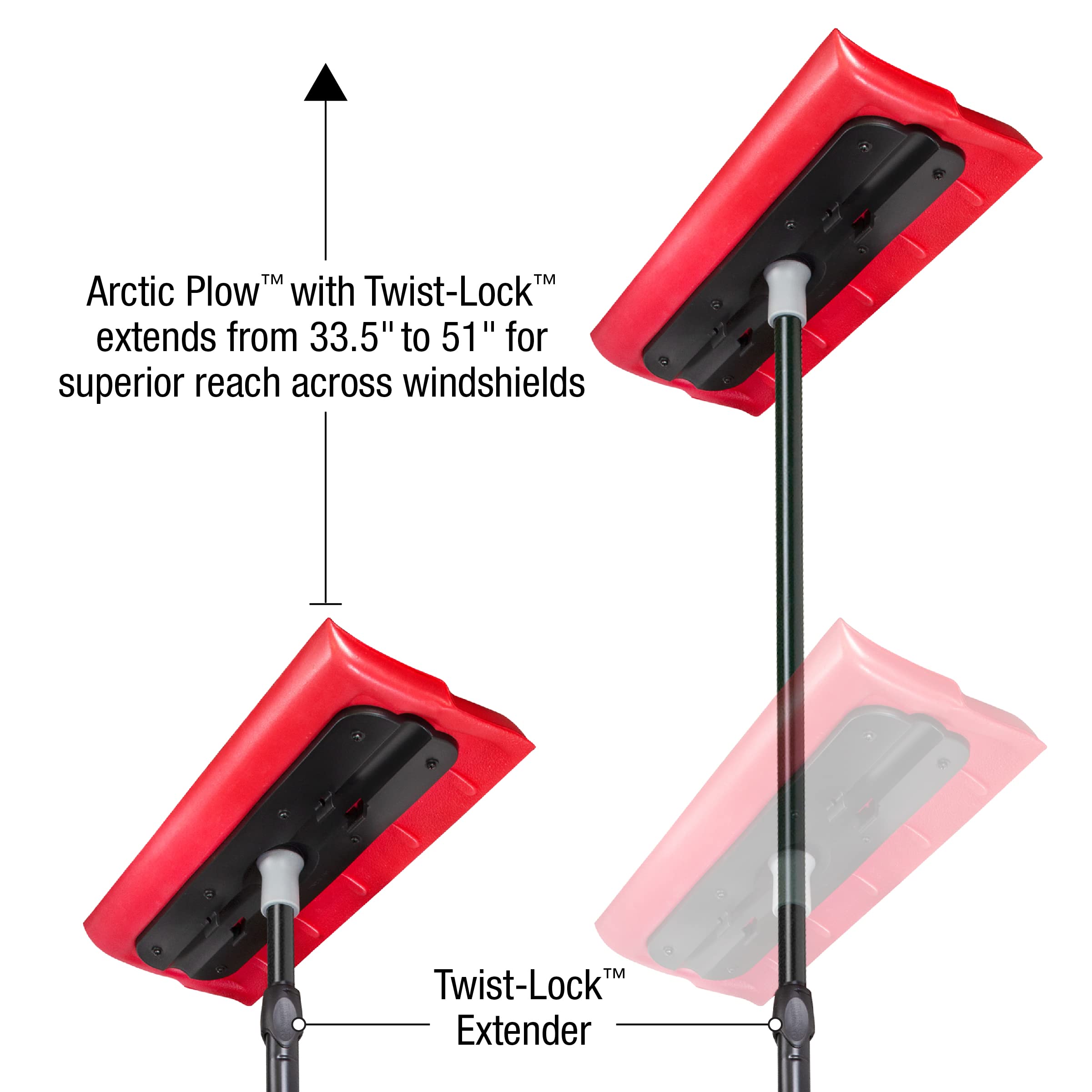 Subzero 18833 51'' Heavy Duty Telescopic Arctic Plow Snowbroom With Ice Scraper