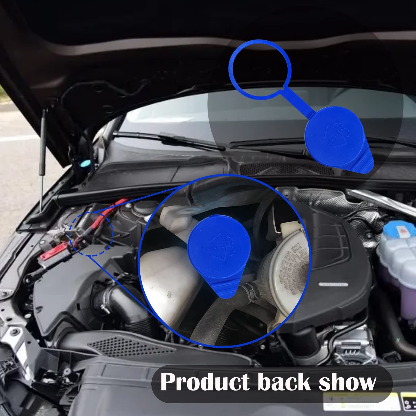 Windshield Washer Fluid Reservoir Cap - Wiper Fluid Replacement Kt1Z17632A, Cp9Z-17A605-A Compatible With Ford Focus 2012-2018