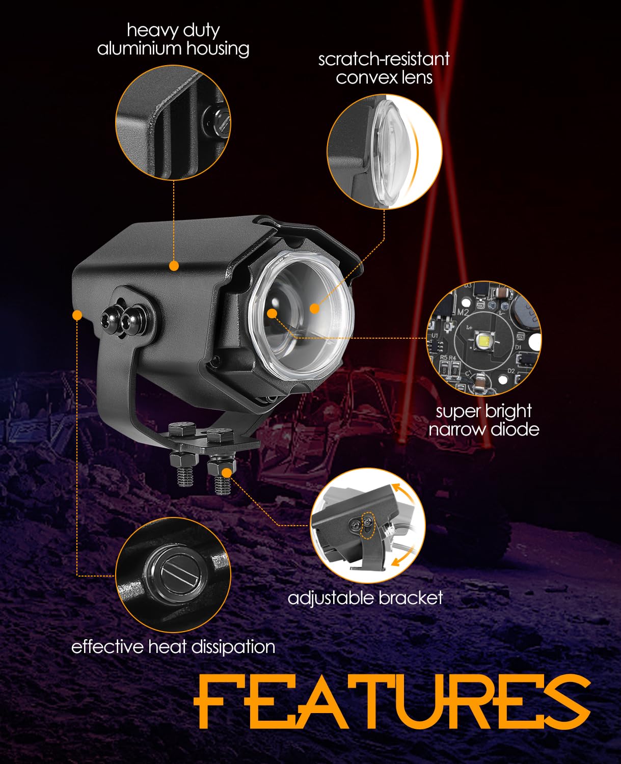 Nirider Whipless Whip Lights with Switch & Remote Whipless Pods RGB Chase Light Antenna LED Light Whips for SXS, UTV, ATV, RZR,