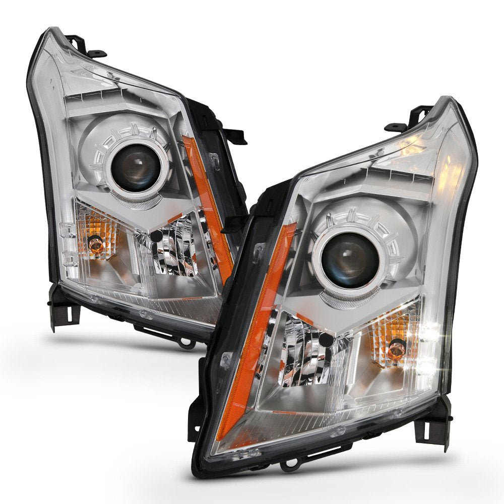 Acanii - For [Halogen Model Only] 2010-2016 Cadillac Srx Projector Headlights Headlamps Pair Driver & Passenger Side