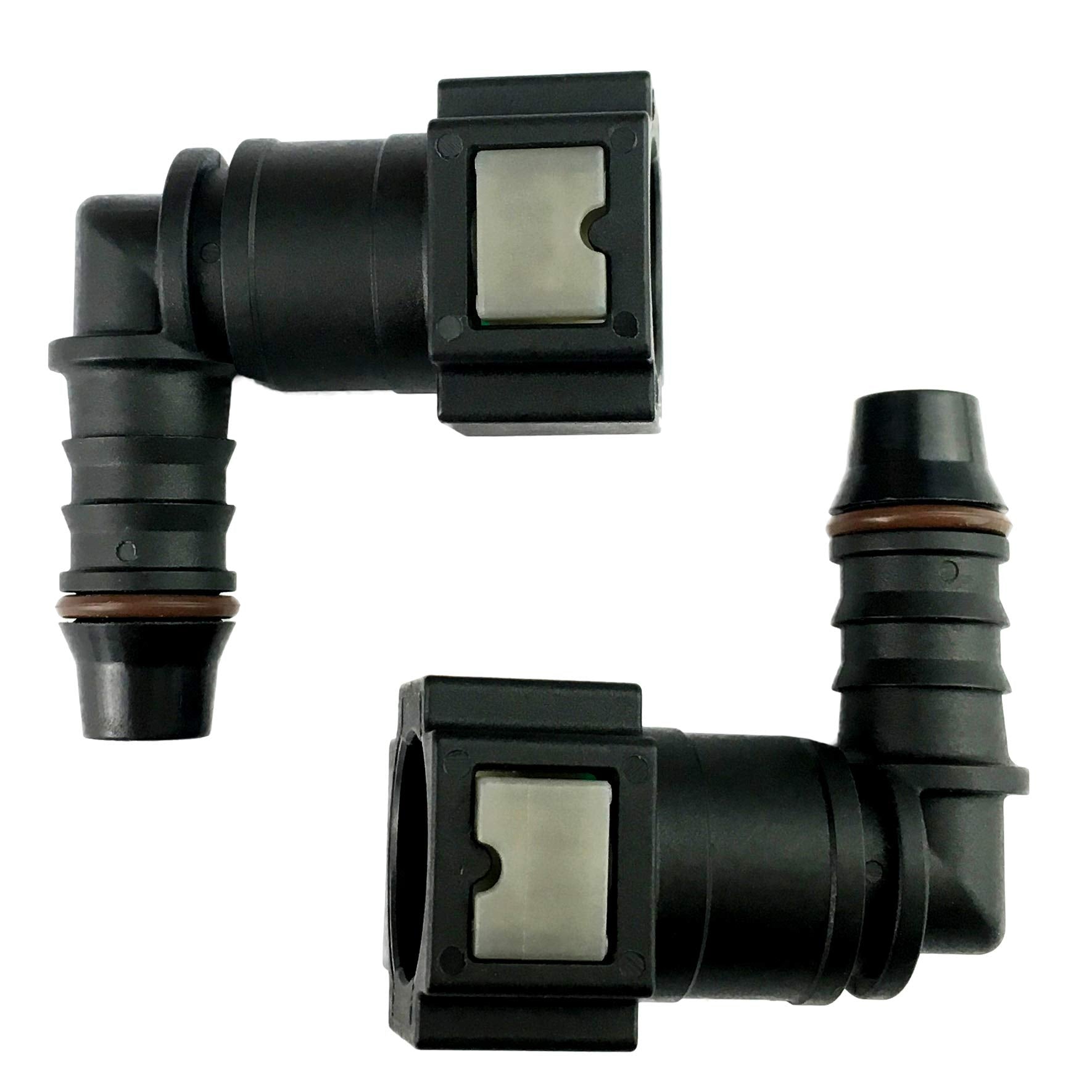 Fuel Line Quick Dis-Connect/Connector 3/8 Bundy Female To Barb Straight For 3/8 Steel To 1/4 Nylon Tubing, Pack Of 2