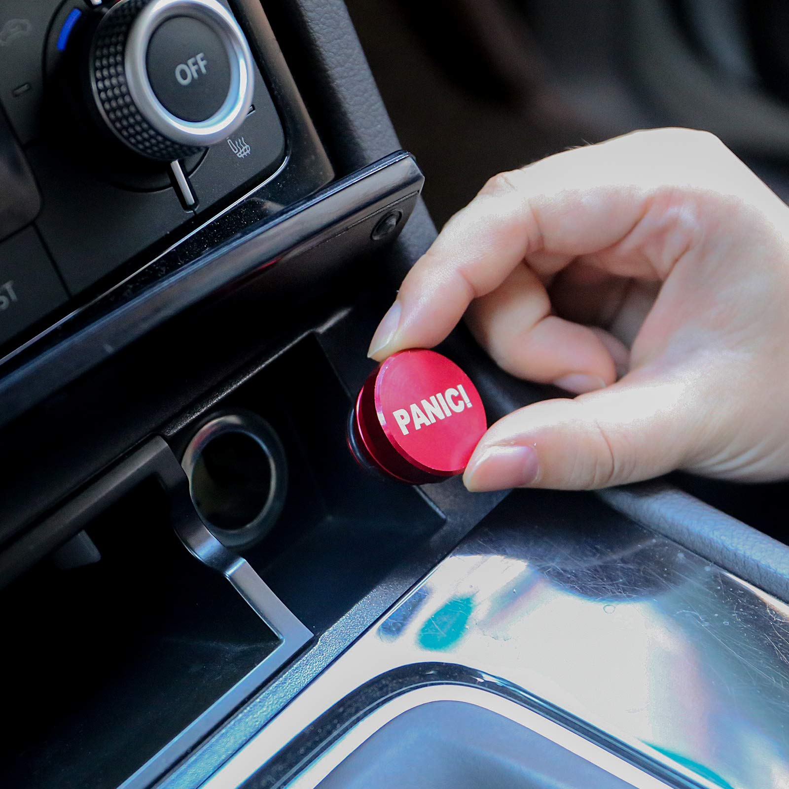 Melife Billet Aluminum Car Cigarette Lighter Plug Replacement, Panic Button Universal Push Button Fits Most Automotive Vehicles
