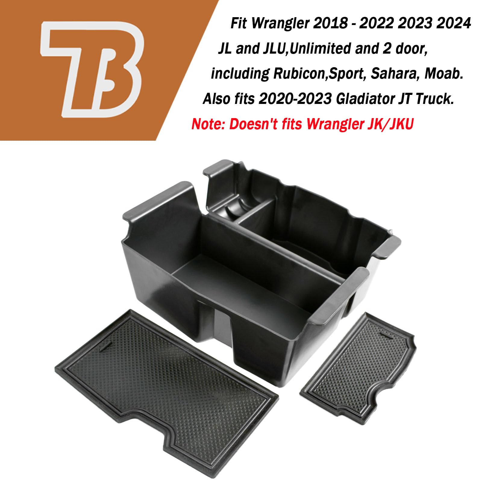 TACOBRO Center Console Organizer Compatible with Jeep Wrangler JL and JLU 2018-2023 2024 Accessories, Gladiator JT Truck 2020 20