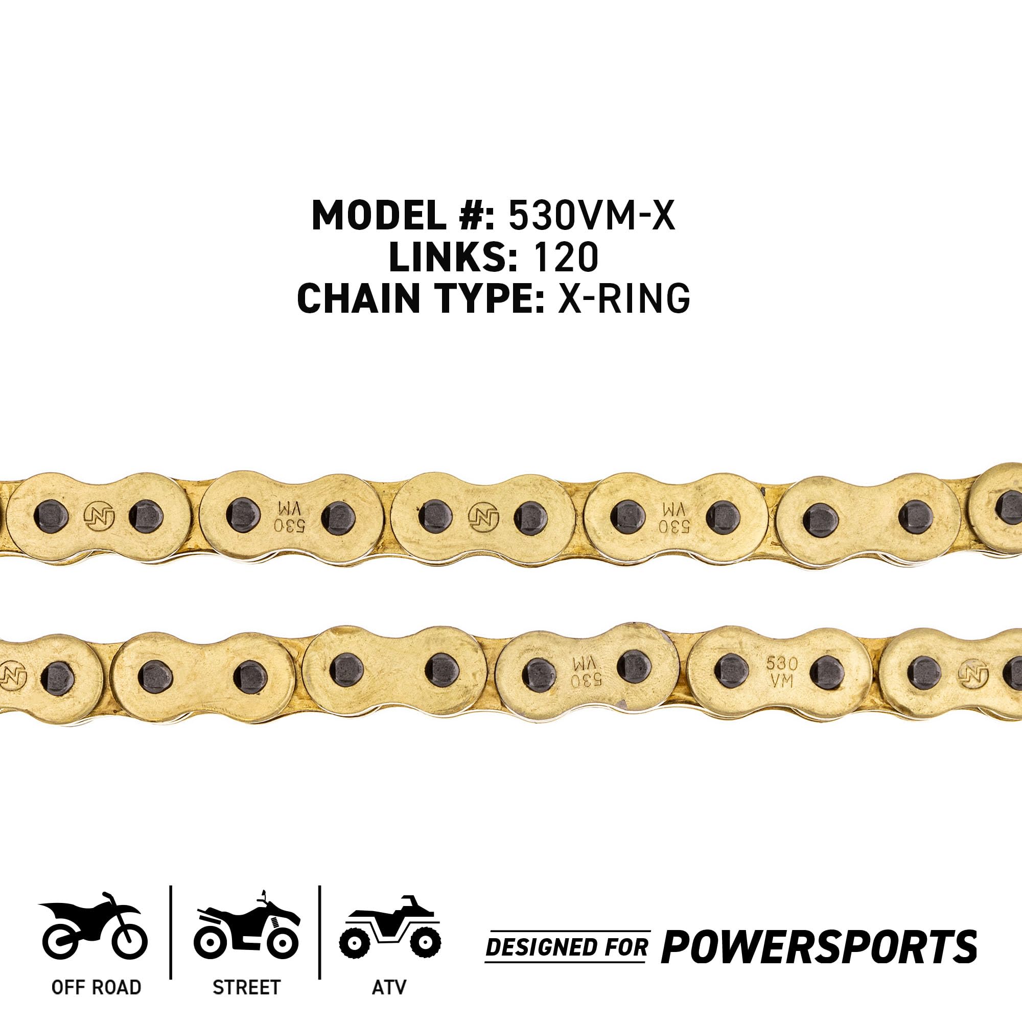 Niche Gold 530 X-Ring Chain 120 Links With Connecting Master Link