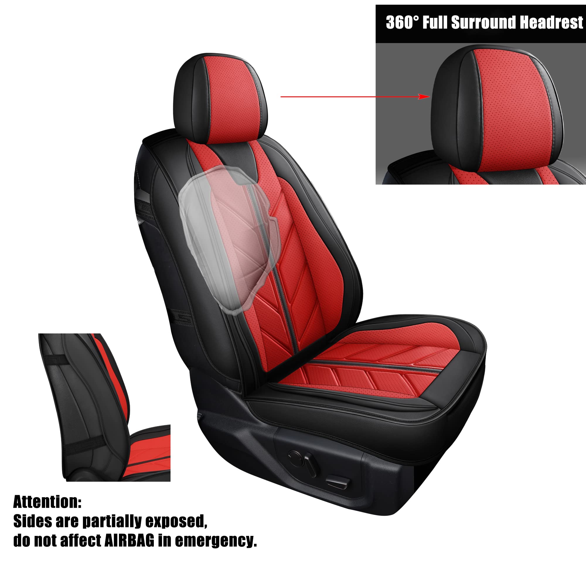 Balliol Pickup Seats Covers Compatible With Dodge Ram 1500 2009-2024 Limited Laramie Big Horn Truck Pleather Seat Covers Custom