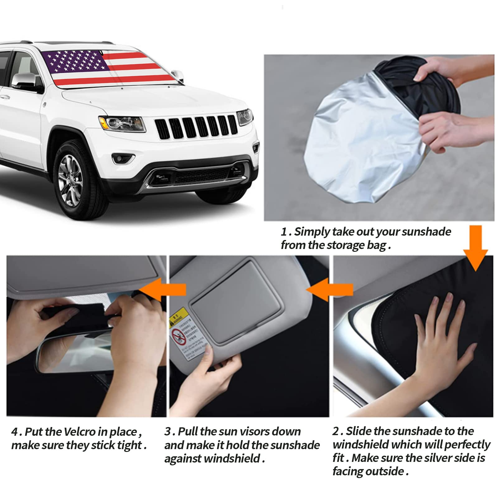 Moricere Windshield Sun Shade For 2011-2020 Jeep Grand Cherokee (Not For Grand Cherokee L&Jeep Cherokee)