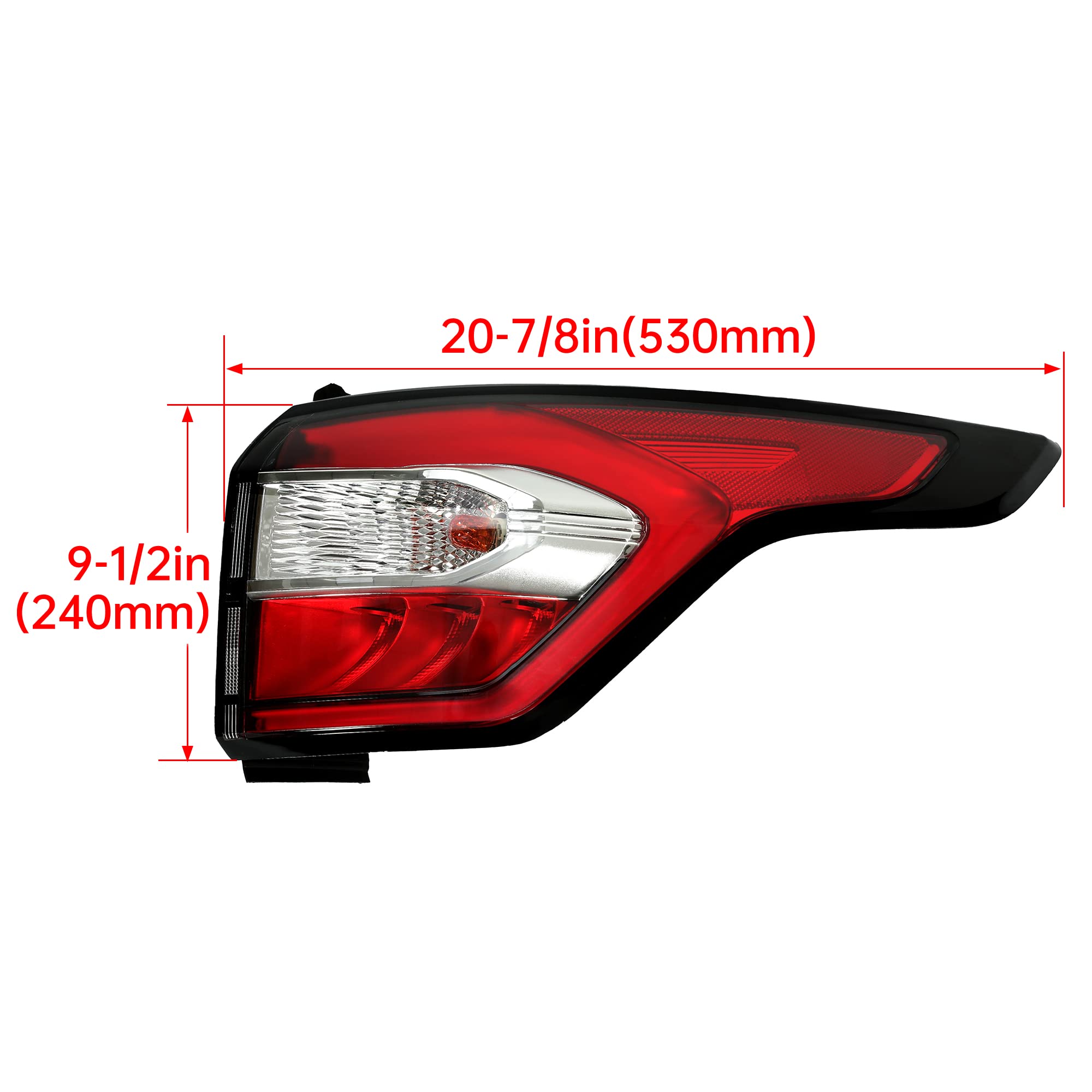 KUAFU Tail Light Assembly Compatible with 2017-2019 Ford Escape Kuga Replacement for GJ5Z-13404-C with Side Lights Brake Rear La