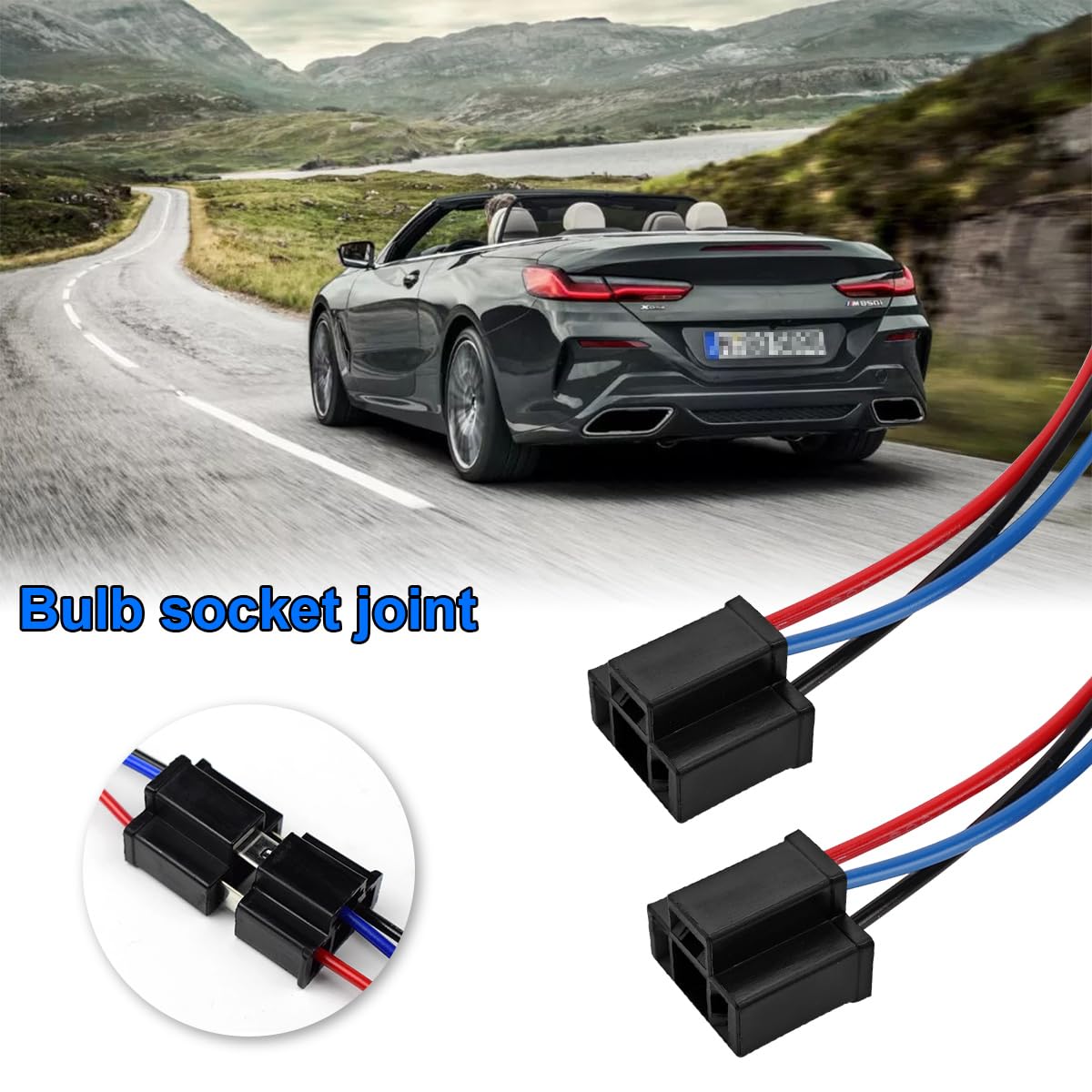 Bittwee Headlight Wire Socket Connector, 2 Pcs H4 Male/Female Power Plug, 3 Wire Way Automotive Waterproof Electrical Connectors, Light Holder Wiring Pigtail Adapter, Fit For Truck Marine