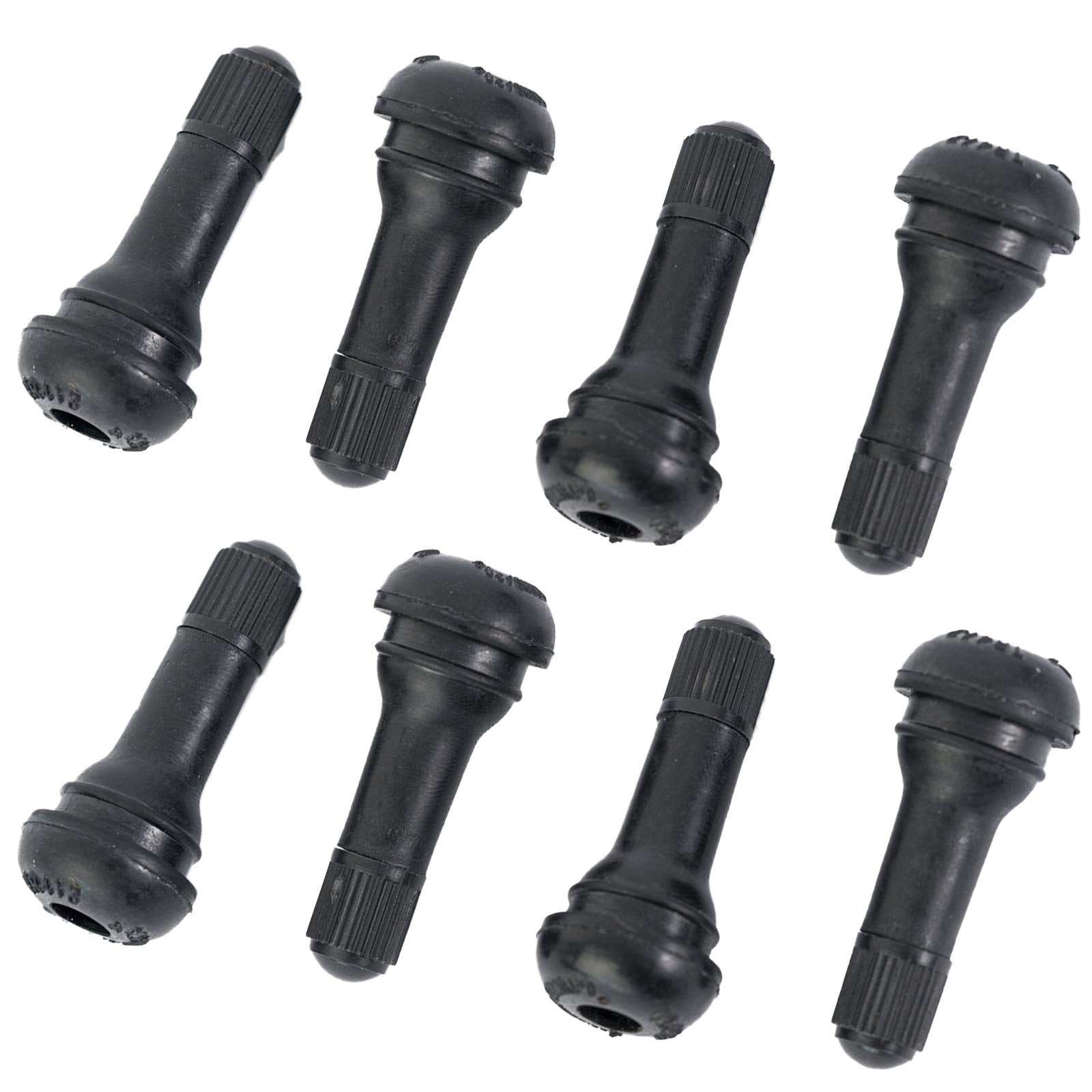 Aoerzn 8Pcs Premium Tr413 Tubeless Tire Valve Stems, Black Rubber Snap-In Tire Valve Stem, Universal For Tubeless 0.453 Inches 1