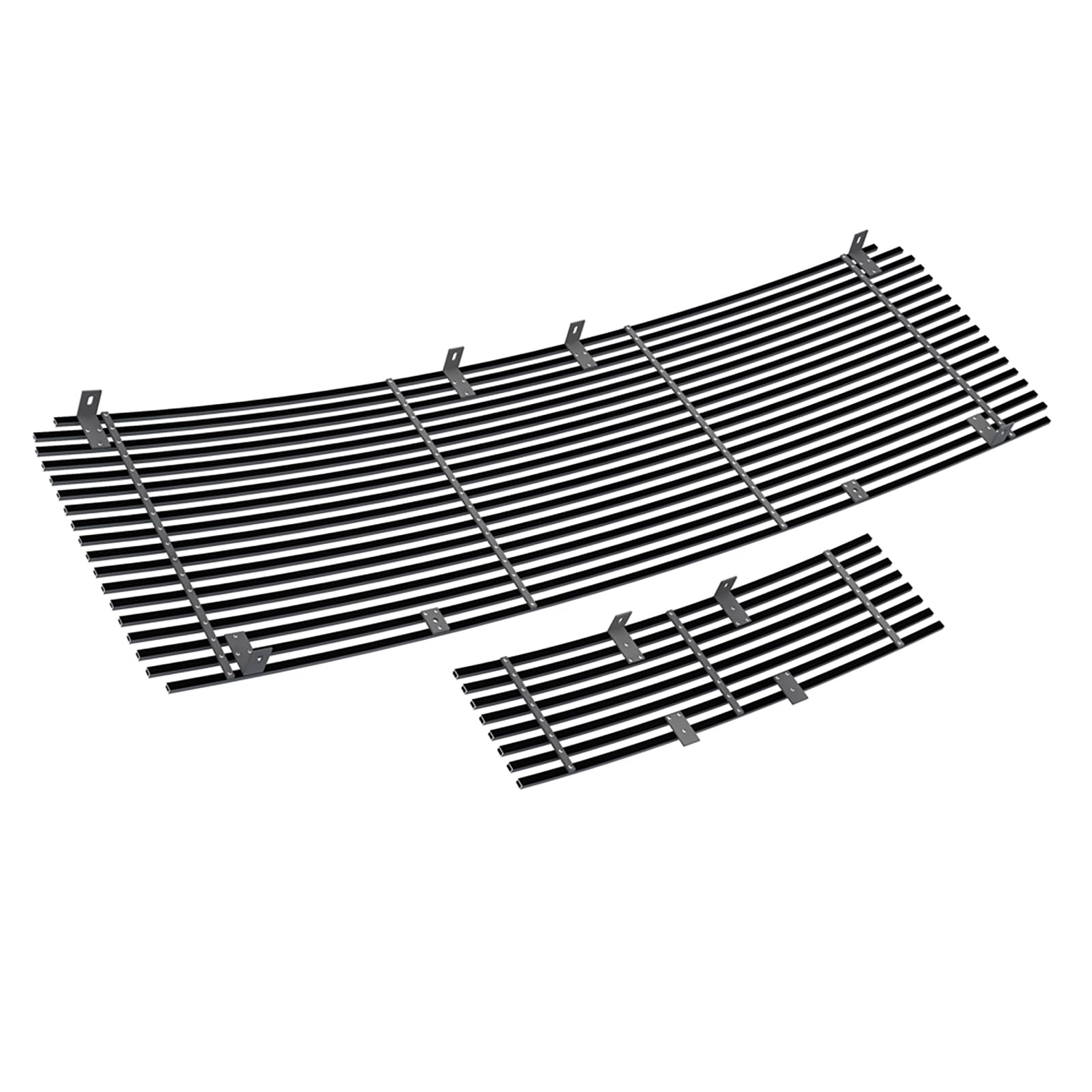 Aps Compatible With Ford F-150 2009-2014 Stainless Steel Black 8X6 Horizontal Billet Grille Insert Combo F86614J