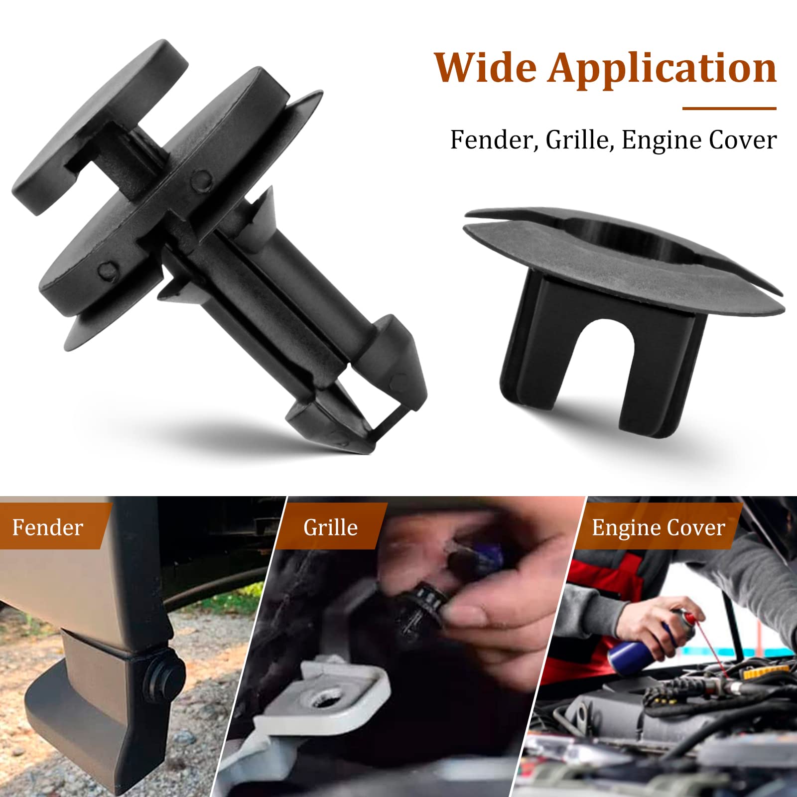 Aoit 15 Sets Air Deflecter Retainer Clips & Grommets, Front Bumper Clip Compatible With Che Vrolet Silverado Colorado Avalanche G Mc Sierra Yukon, Retainer Clips Replace G M 15733971 & 15733970