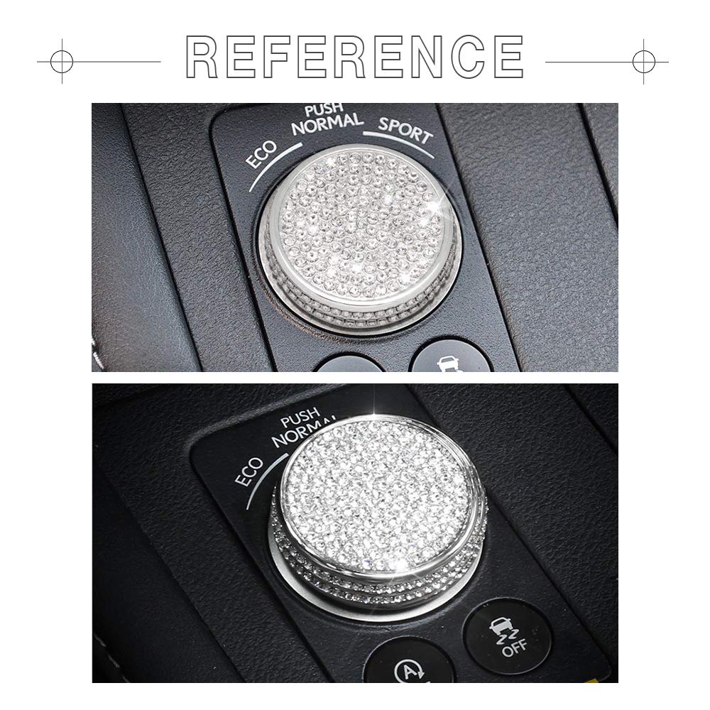 1797 Compatible Driving Mode Select Switch Knob For Lexus Accessories Bling Parts Es Gs Cap Covers Decals Stickers 2018 2019 Interior Inside Decoration Women Men Crystal Cute Silver