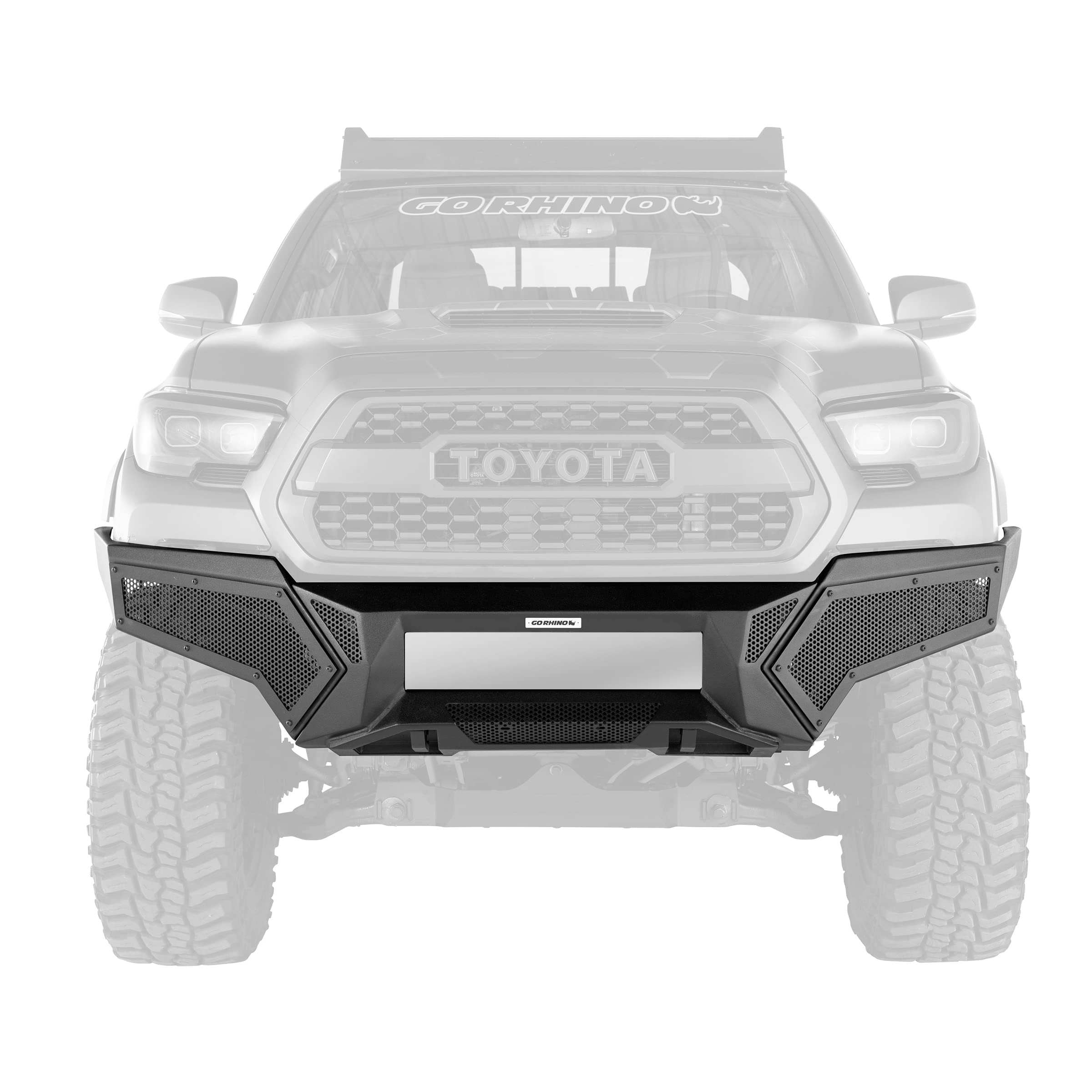 Go Rhino Element Front Bumper W/ Fixed Light Bar Mount | Mild Steel, Textured Black | 34389T | Fits 2016 - 2023 Toyota Tacoma