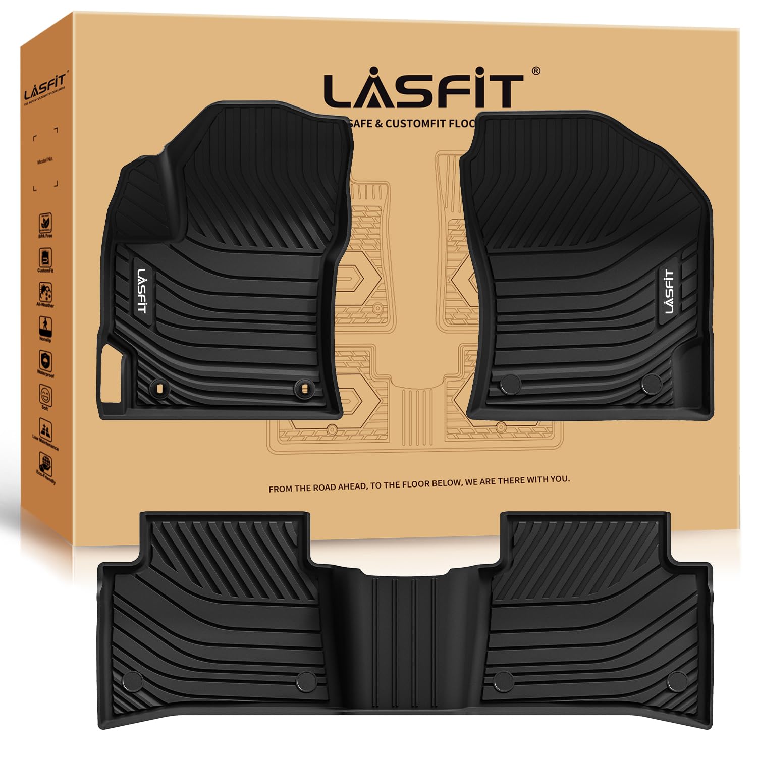 Lasfit Floor Mats For Toyota Corolla Sedan 2020-2025 (Not For Cross Or Hatchback),All Weather Protection Floor Liners,Tpe Car Ma