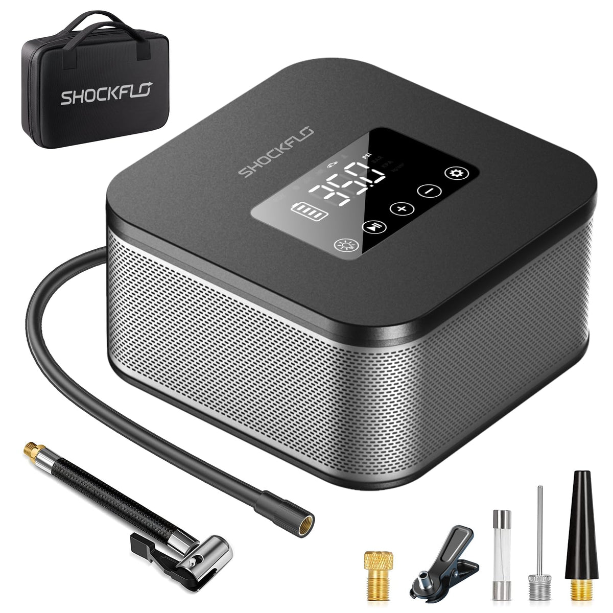 Shockflo Tire Inflator Portable Air Compressor For Car 150Psi Portable Air Pump For Car Tires Electric Tire Pump Digital Pressur