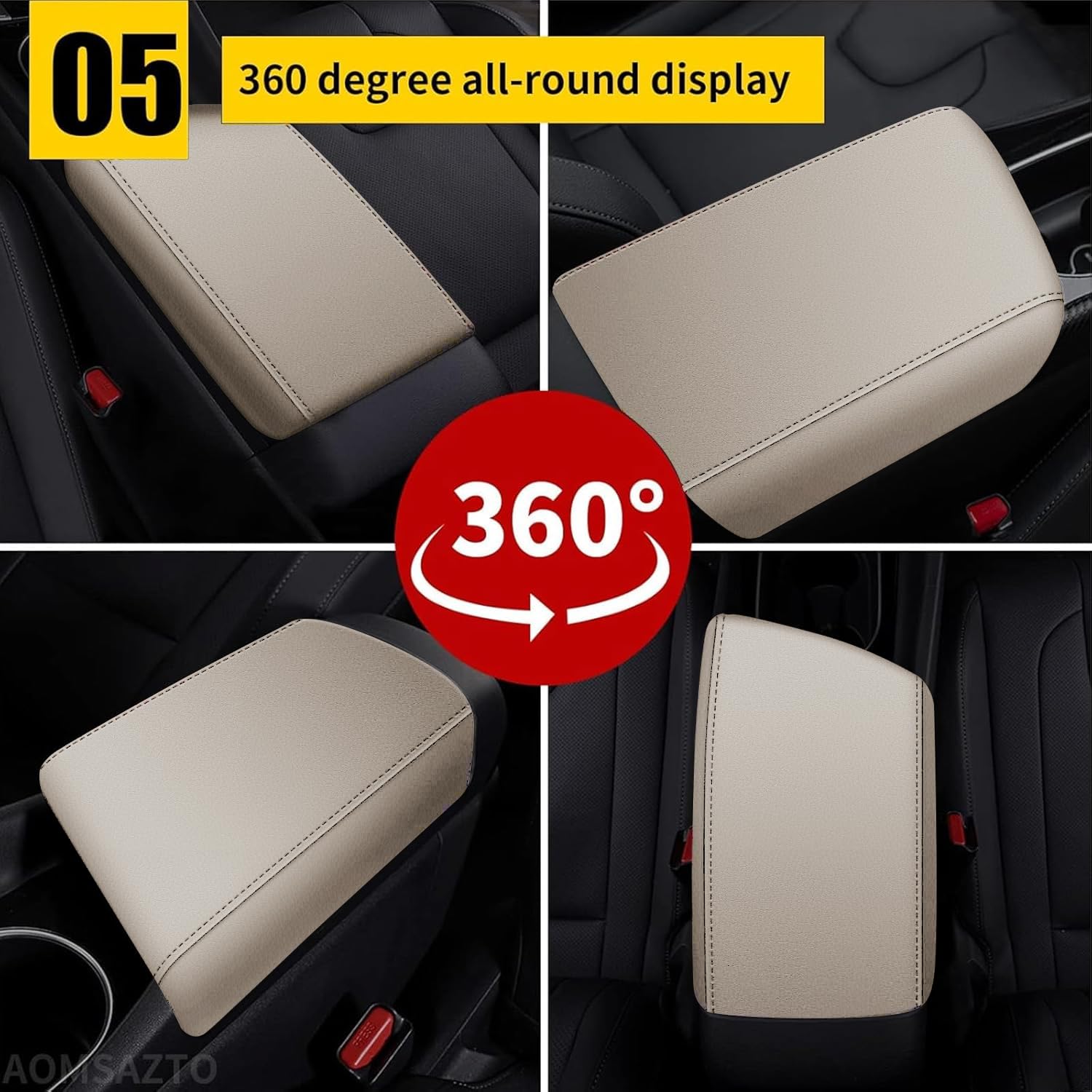 AOMSAZTO Armrest Covers for 2021 2022 2023 2024 Hyundai Elantra (Automatic Brake Only, Not for Handbrake)