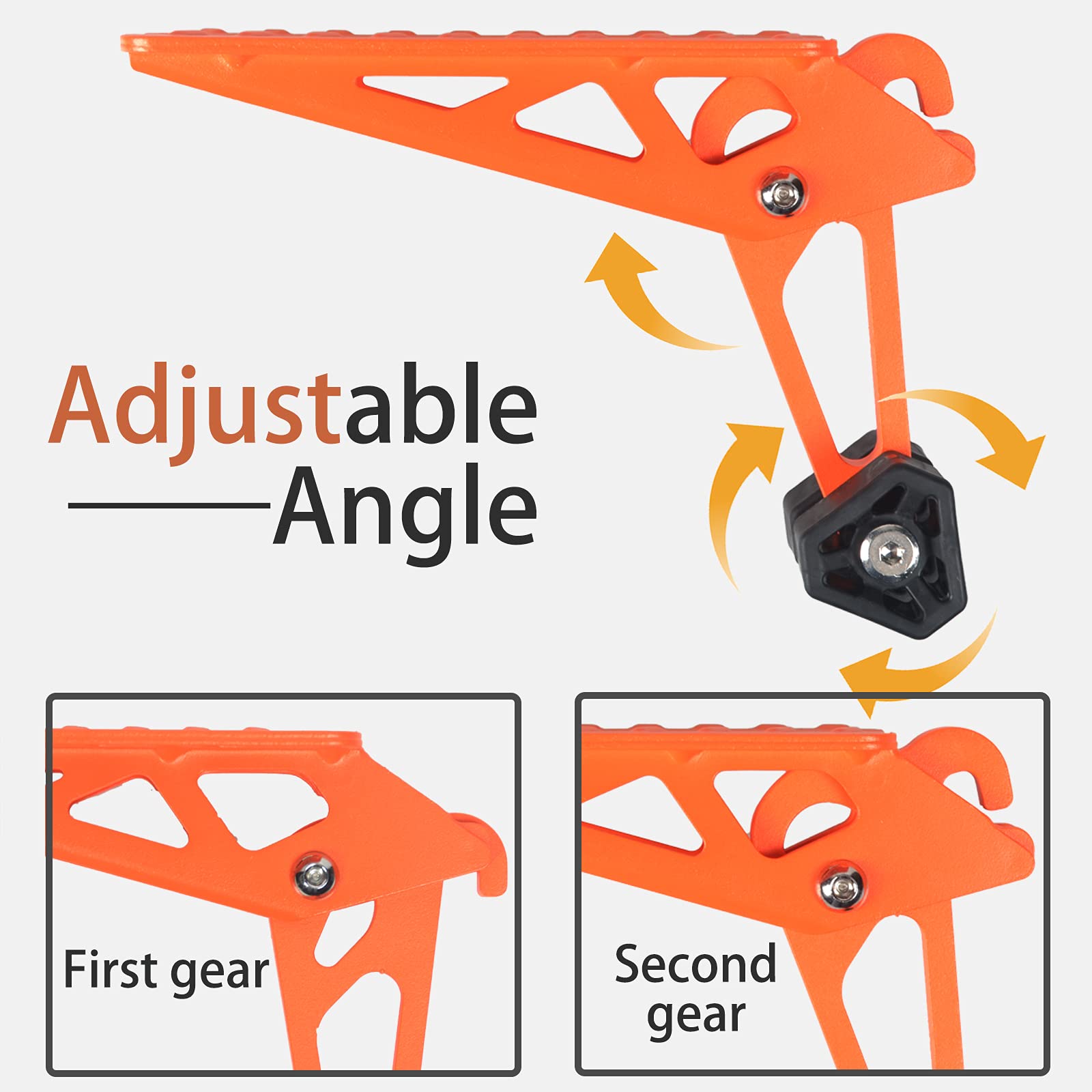 Tooenjoy Universal Fit Car Door Step, Foldable Roof Rack Door Step Up On Door Latch, Both Feet Stand Pedal Ladder, Easy Access To Rooftop For Most Car, Suv, Truck, Max Load 400 Lbs(Orange