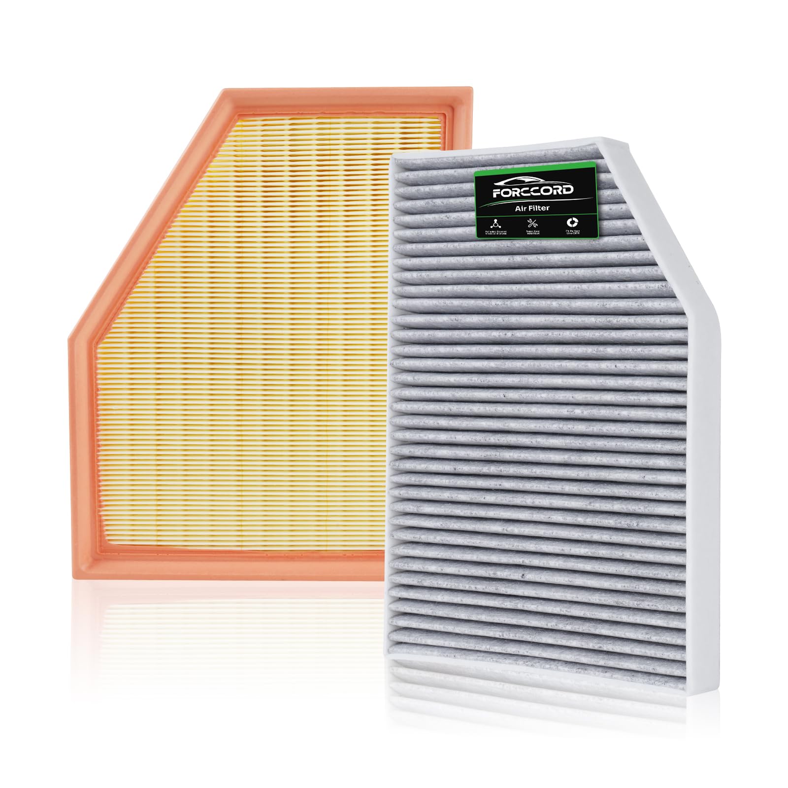 Forccord Cabin & Engine Air Filter Fit For 2018-2019 X3 (Xdrive30I/Sdrive30I/M40I), 2019 X4; 2020-2021 X3 (Xdrive30I/Sdrive30I);
