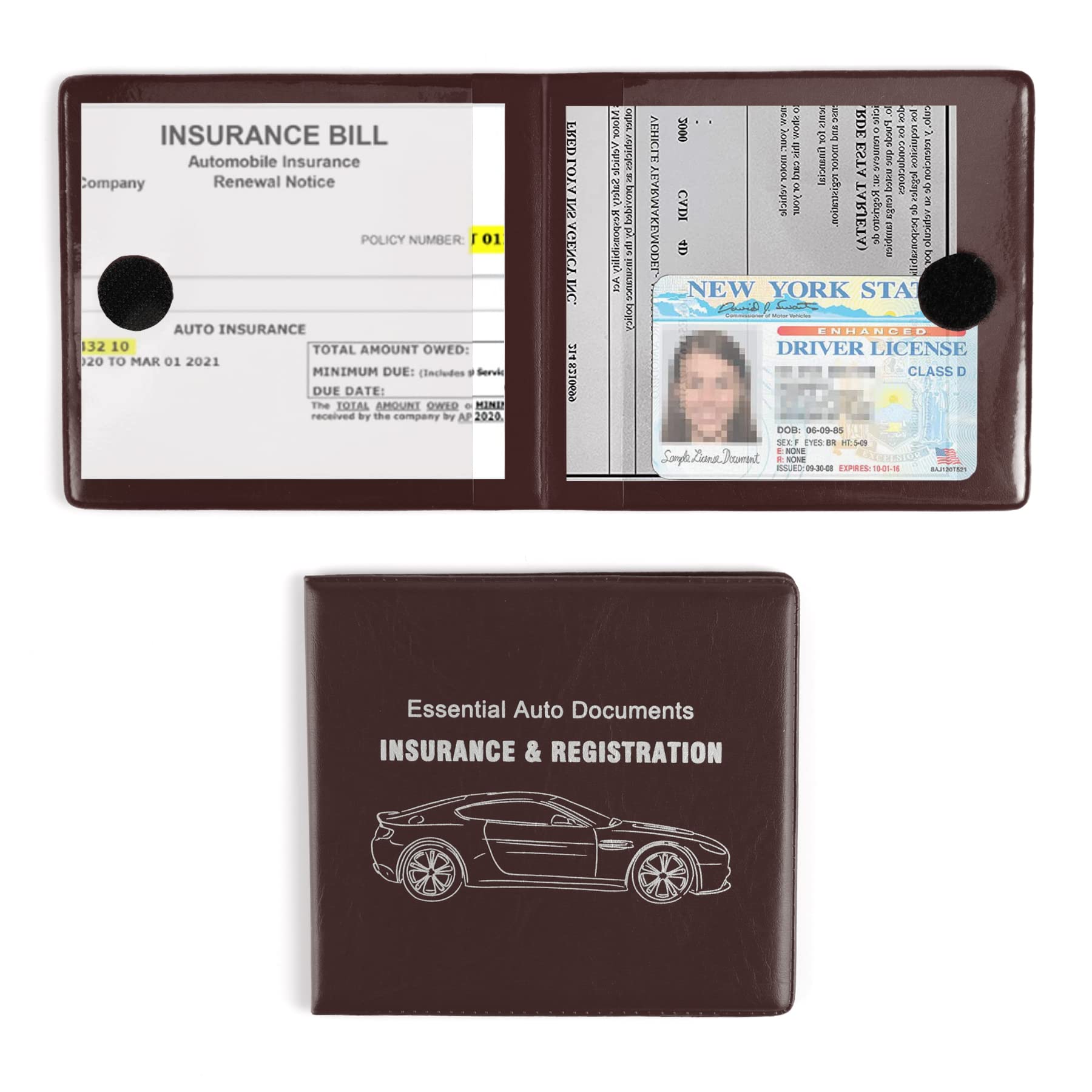 Uyye Auto Car Essential,Car Registration And Insurance Card Documents Holder 2-Pack,Car Interior Accessories For Car,Truck,Suv A