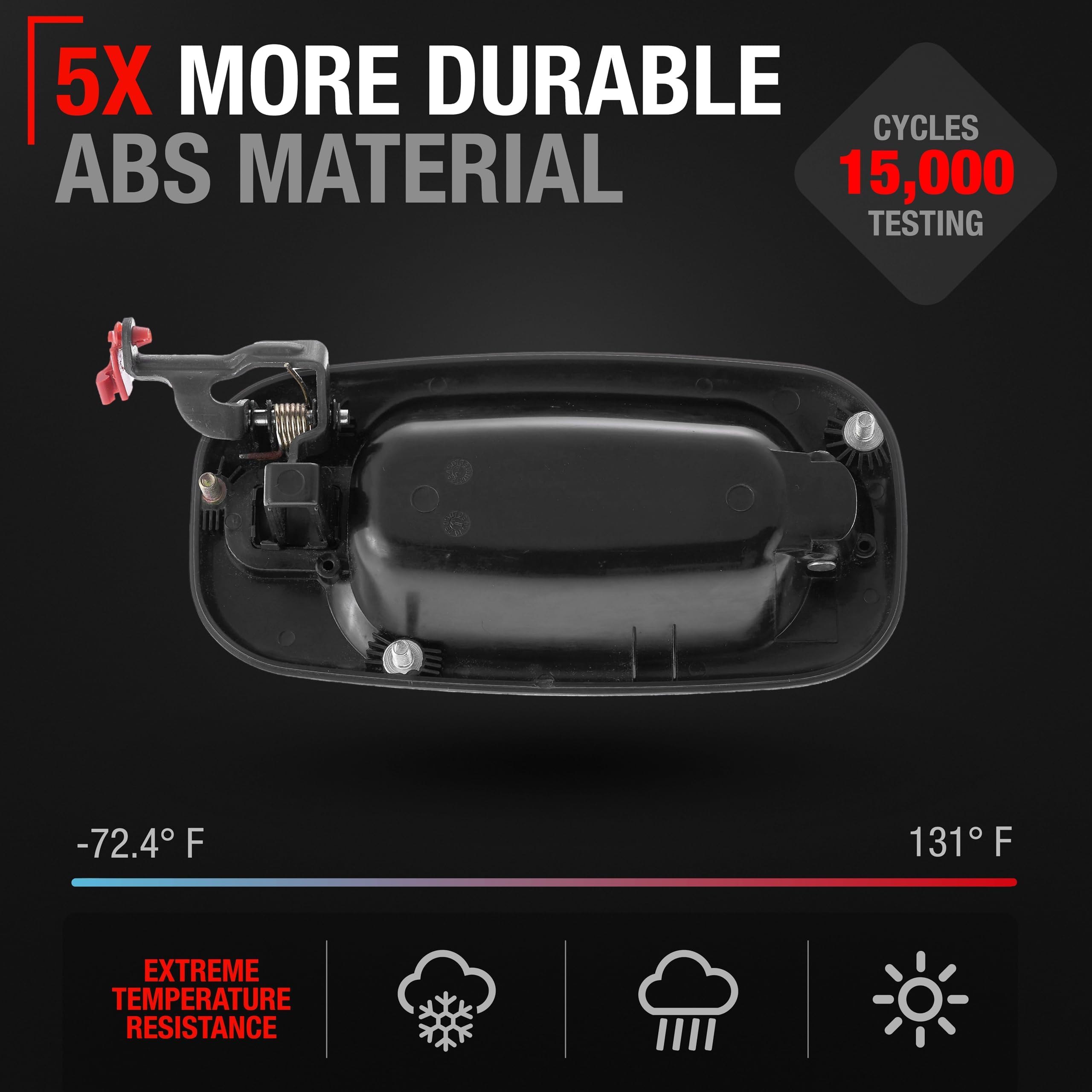 Exterior Rear Driver Door Handle - Compatible With 1999-2006 Chevrolet Silverado, 02-06 Avalanche, Tahoe, Suburban; 99-06 Gmc Si