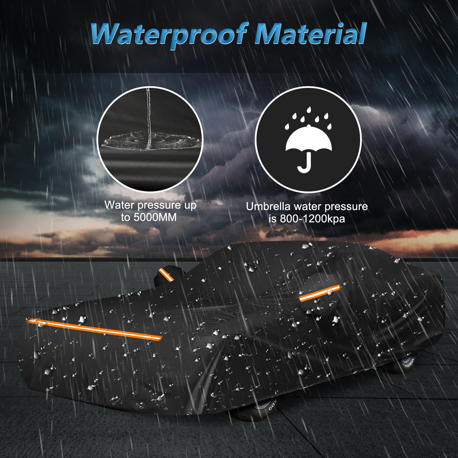 Car Cover For Dodge Charger 1968-1974, Waterproof 210D Oxford Cloth And Cotton Cover Outdoor Full Car Covers With Zipper Windpro