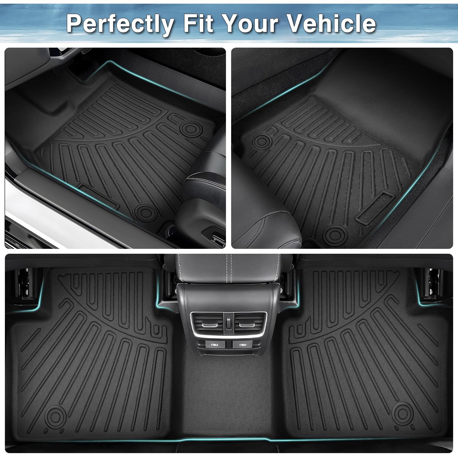 Mixsuper Floor Mats For 2025 Chevrolet Chevy Equinox, All Weather Floor Liners For Equinox Accessories, Durable 1St And 2Nd Row