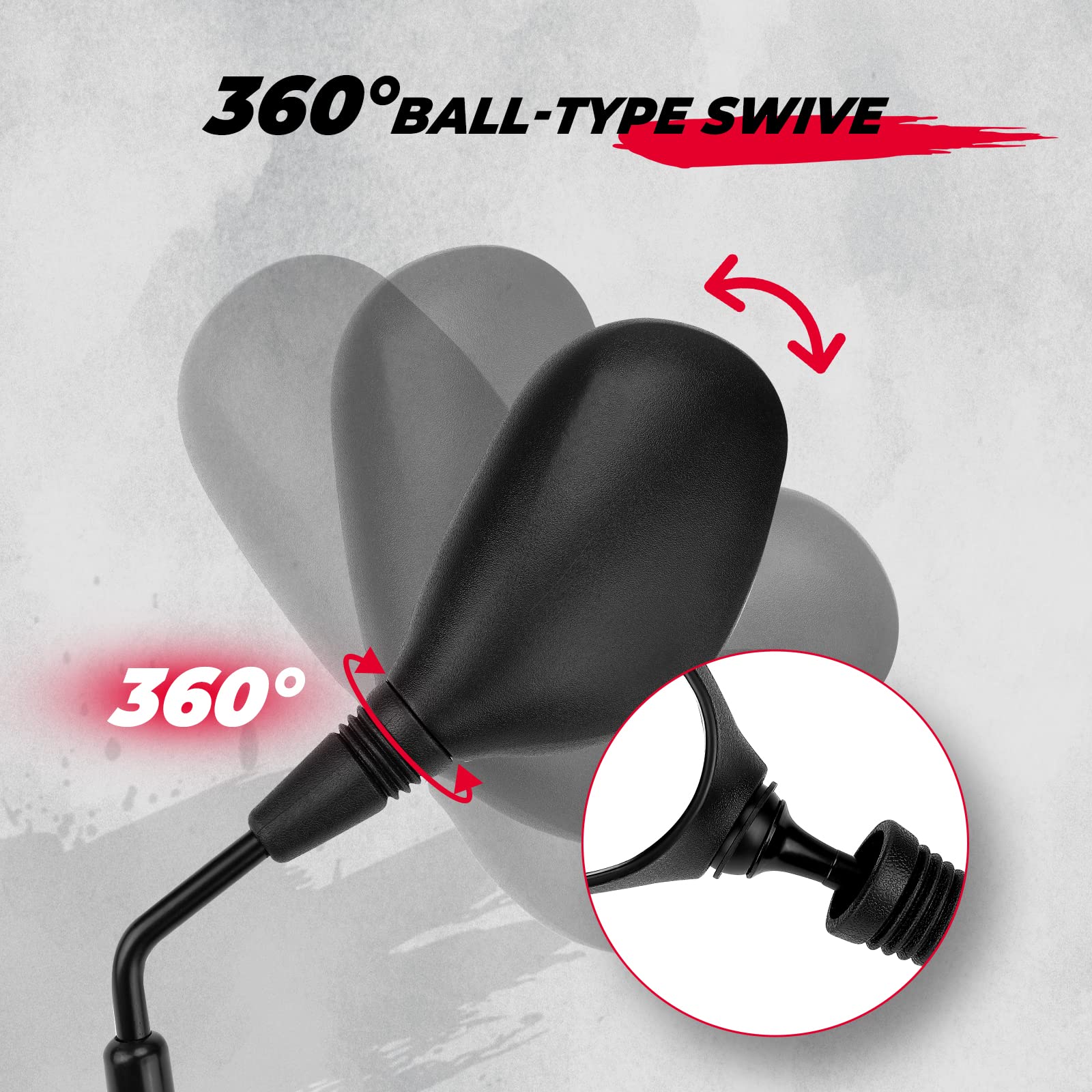 Kemimoto Atv Mirrors, 8Mm 10Mm Motorcycle Mirrors For Handlebar Atv Accessories Compatible With Scooter Snowmobile Mope, 360 Deg