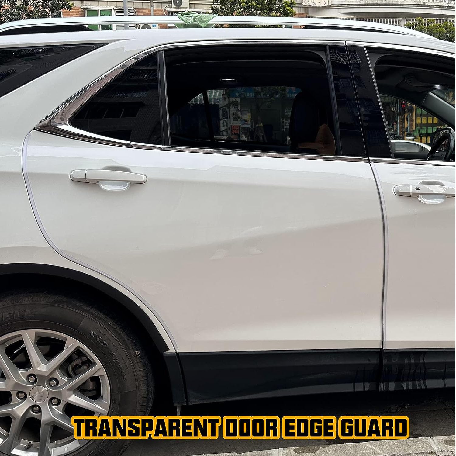 Winunite 16.4Ft(5M) Car Door Edge Guards Clear, Fit Most Vehicles, Self-Adhesive Pvc, U-Shaped Automotive Trim Transparent Car D
