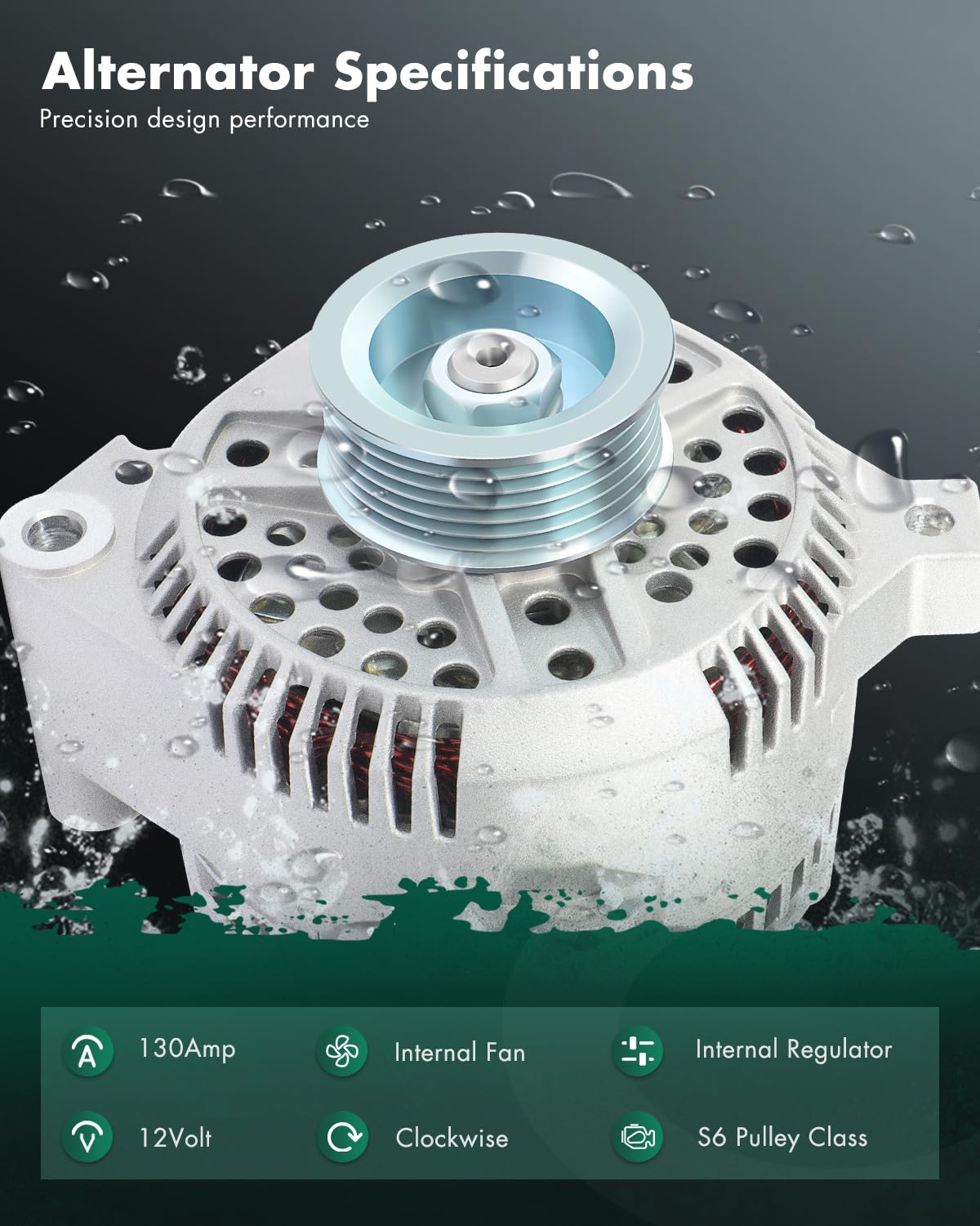 SCITOO Alternator Fits for Ford for Mustang 1994-2000,for Ford for Thunderbird 1994-1997,for Mercury for Cougar 1994-1997- 12V 1