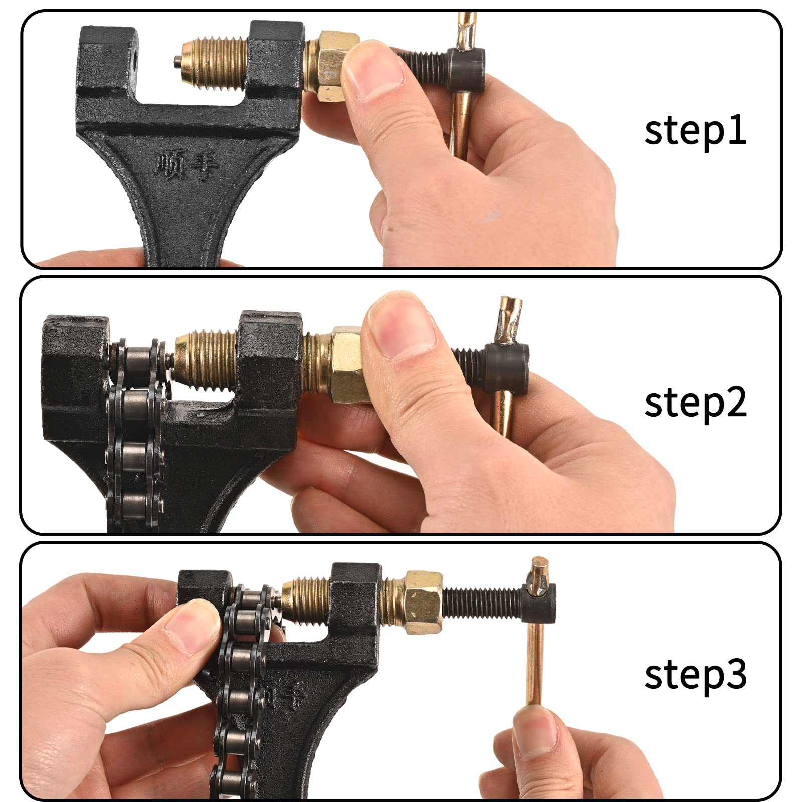 Trkimal Motorcycle 420 Standard Roller Chain 132 Link + Chain Breaker For 50Cc 70Cc 90Cc 110Cc 125Cc Dirt Pit Bike Atv Quad Go K