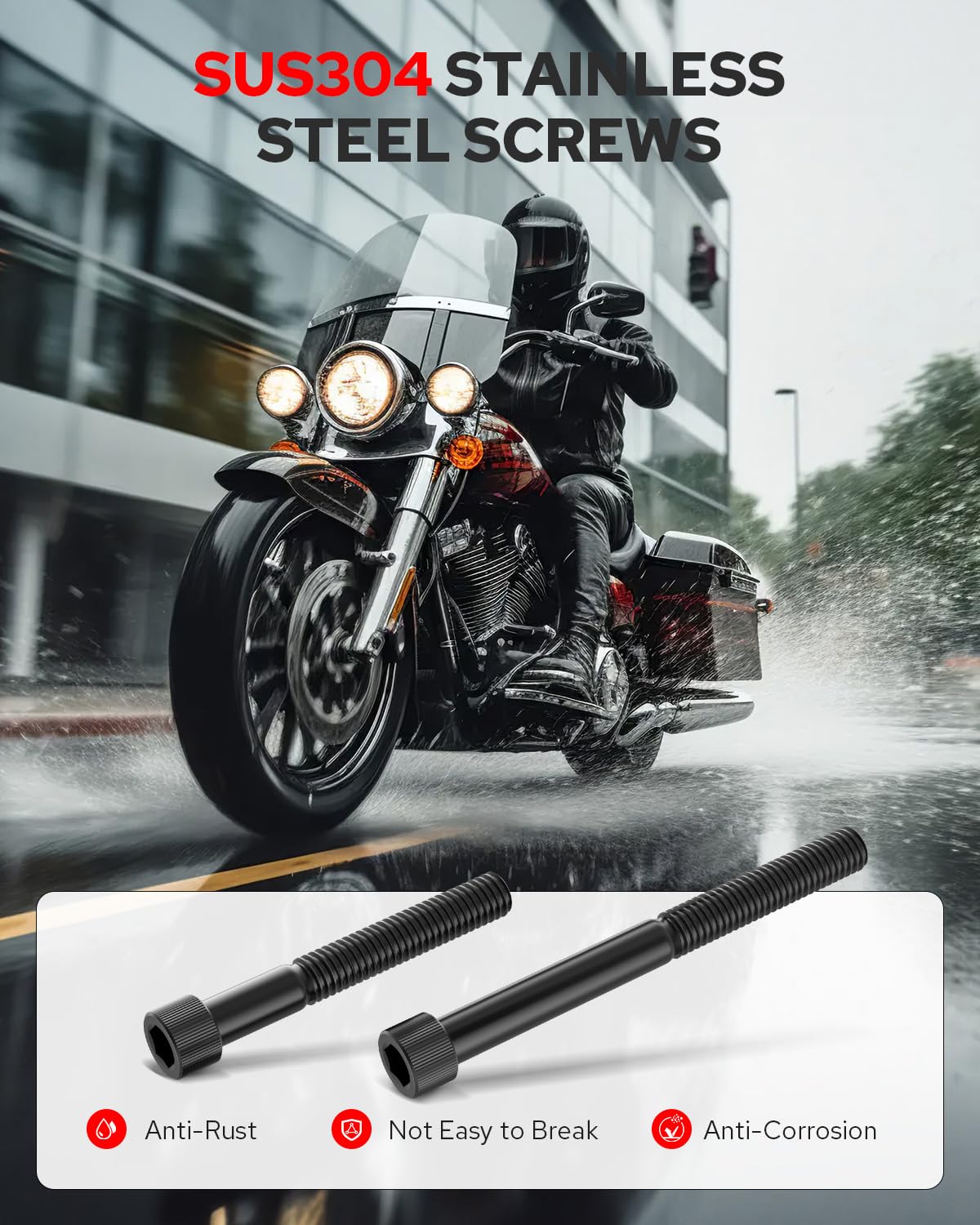 Benlari Upgraded 1inch &1.5inch Driver Floorboard Extensions, Floorboard Spacer Extenders Compatible for Harley Touring Street G