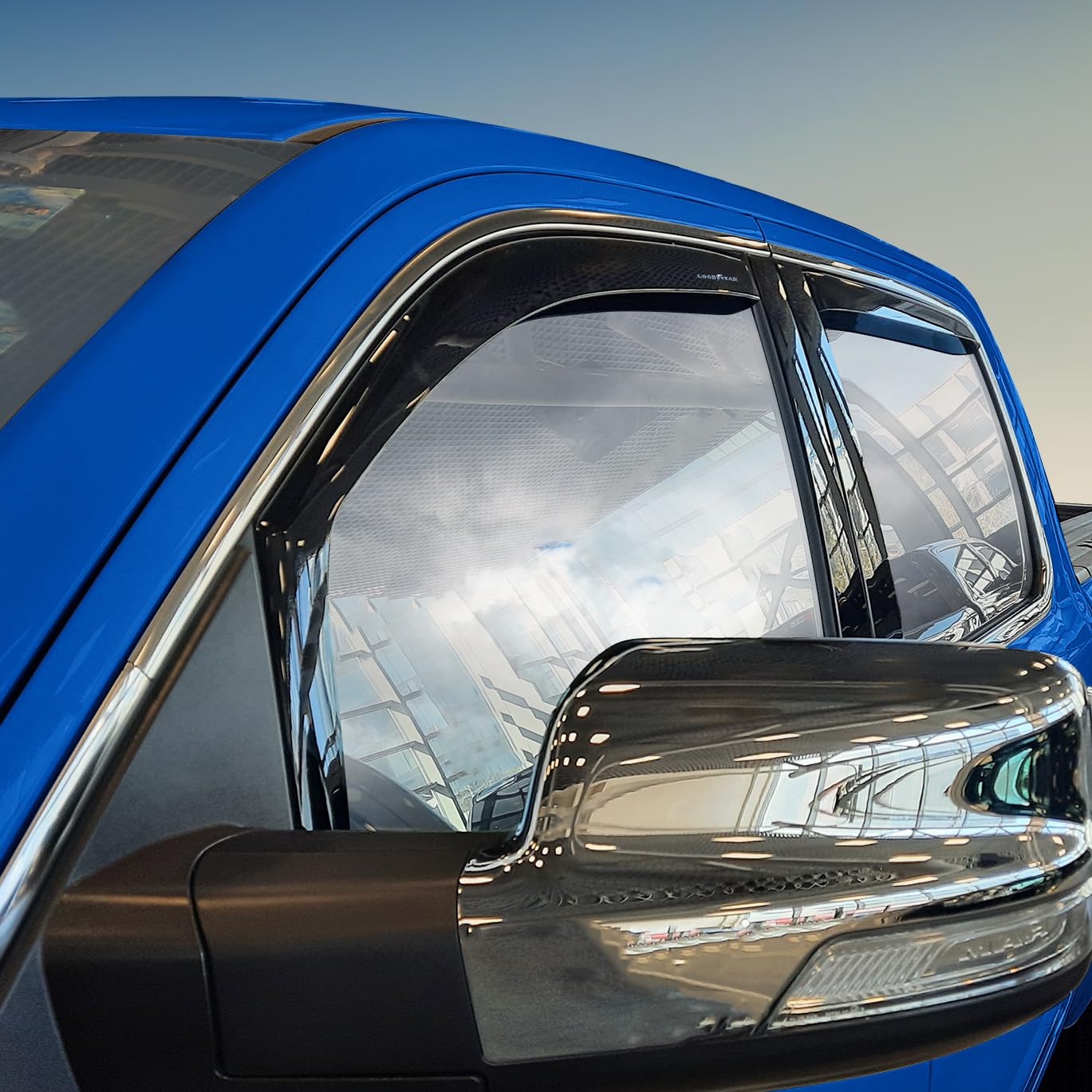 Goodyear Shatterproof In-Channel Window Deflectors For Trucks Dodge Ram 1500 2019-2025 Crew Cab, Rain Guards, Window Visors For