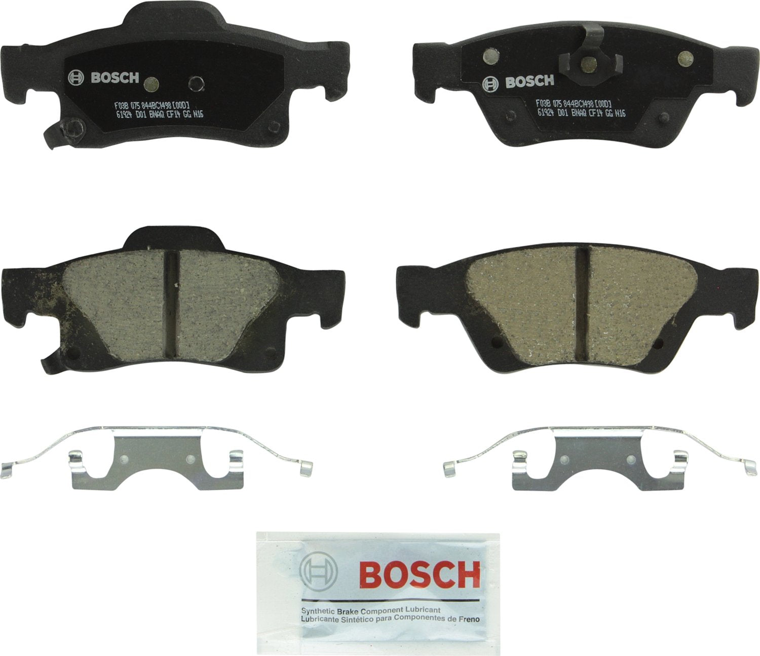Bosch Bc1498 Quietcast Premium Ceramic Disc Brake Pad Set - Compatible With Select Dodge Durango; Jeep Grand Cherokee; Rear