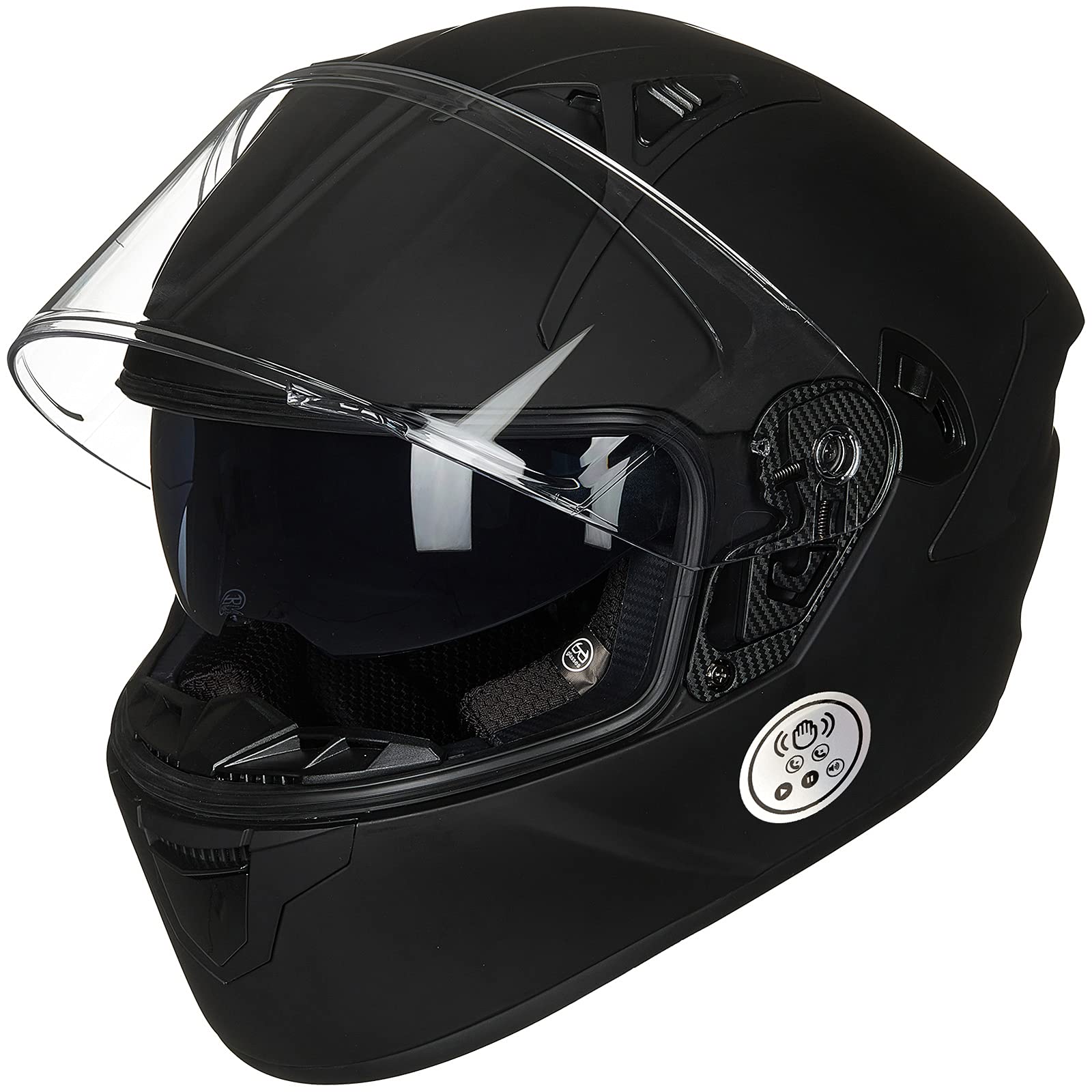 ILM Motorcycle Helmets with Built in Bluetooth Full Face Casco para Moto Dual Visor for Adults Men Women DOT Model-X9(Matte Blac
