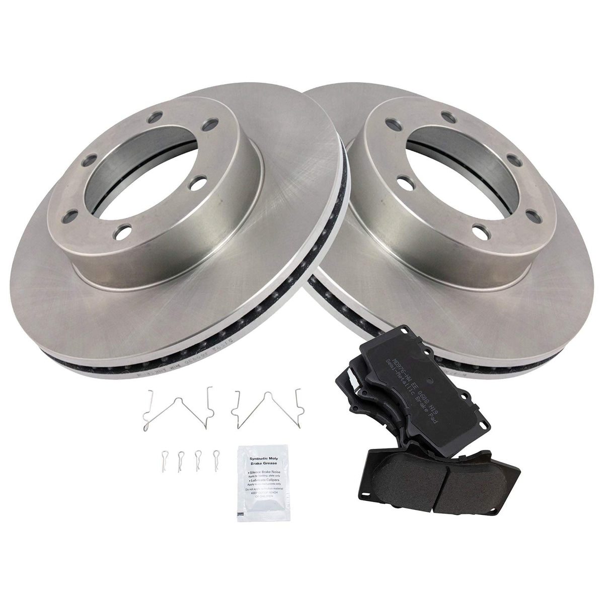 Trq Front Brake Pad & Rotor Kit Brake Pads Brake Rotor Semi-Metallic Compatible With 2003-2007 Toyota Sequoia 2000-2006 Tundra