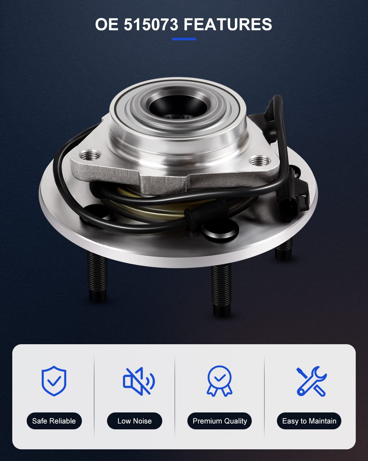 ECCPP Replacement for Pair of 2 New Complete Front Wheel Hub and Bearing for 2002-2006 RAM 1500 5 Lugs W/ABS 515073 x2