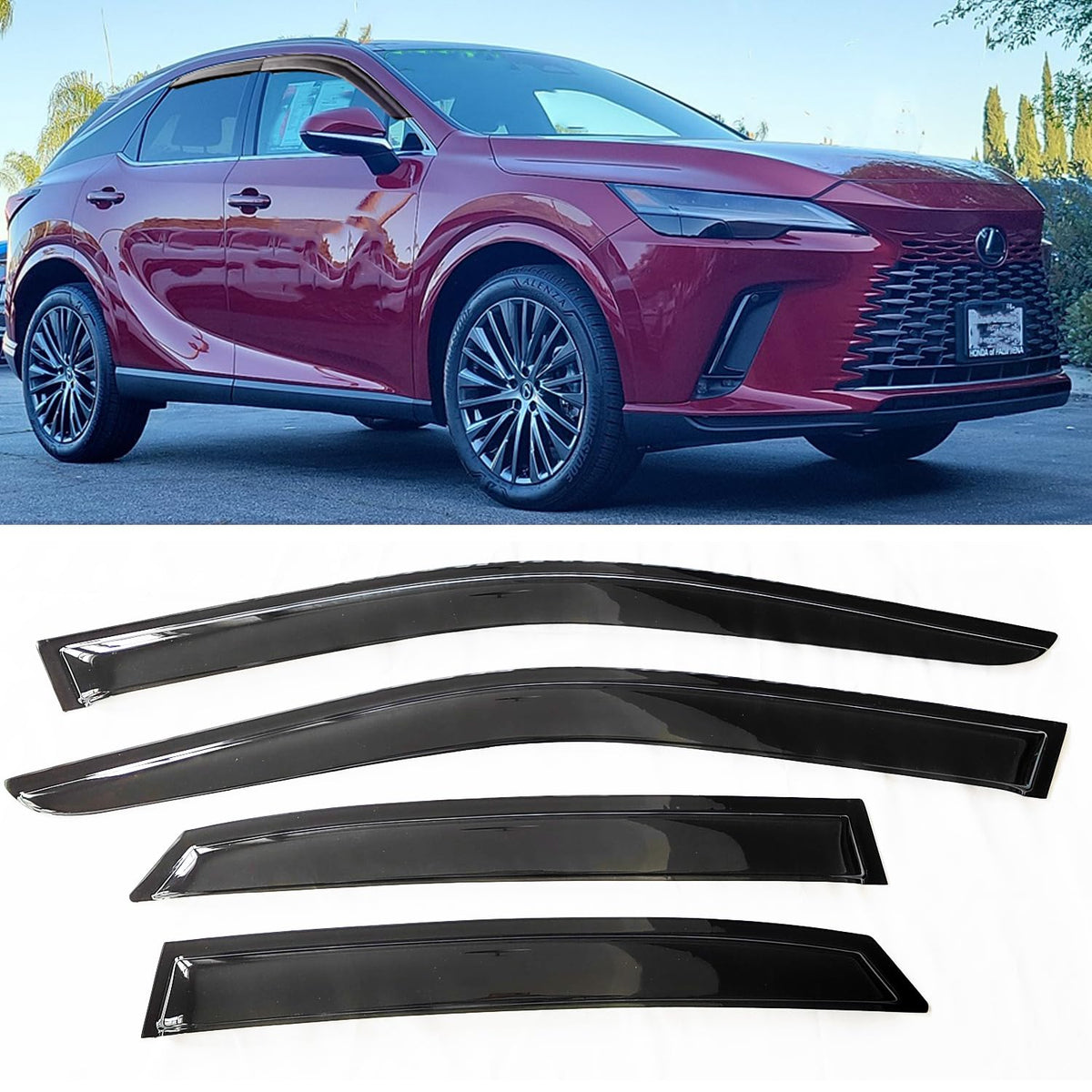 Tonoytim Side Window Visors Wind Deflectors Compatible With 2023 2024 Lexus Rx350 Rx350H Rx500H, Window Vent Guard Shade Sun Rai
