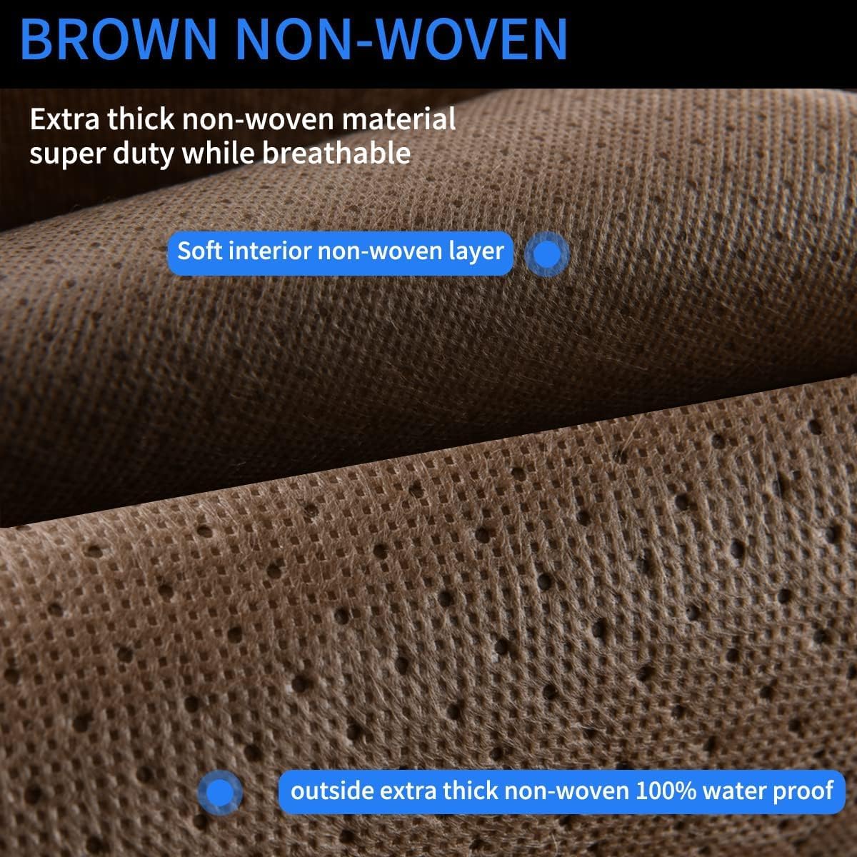 Tecoom Car Cover Waterproof All Weather, Non-Woven Breathable Outdoor Full Covers For Automobiles With Zipper Pockets Sun Uv Win