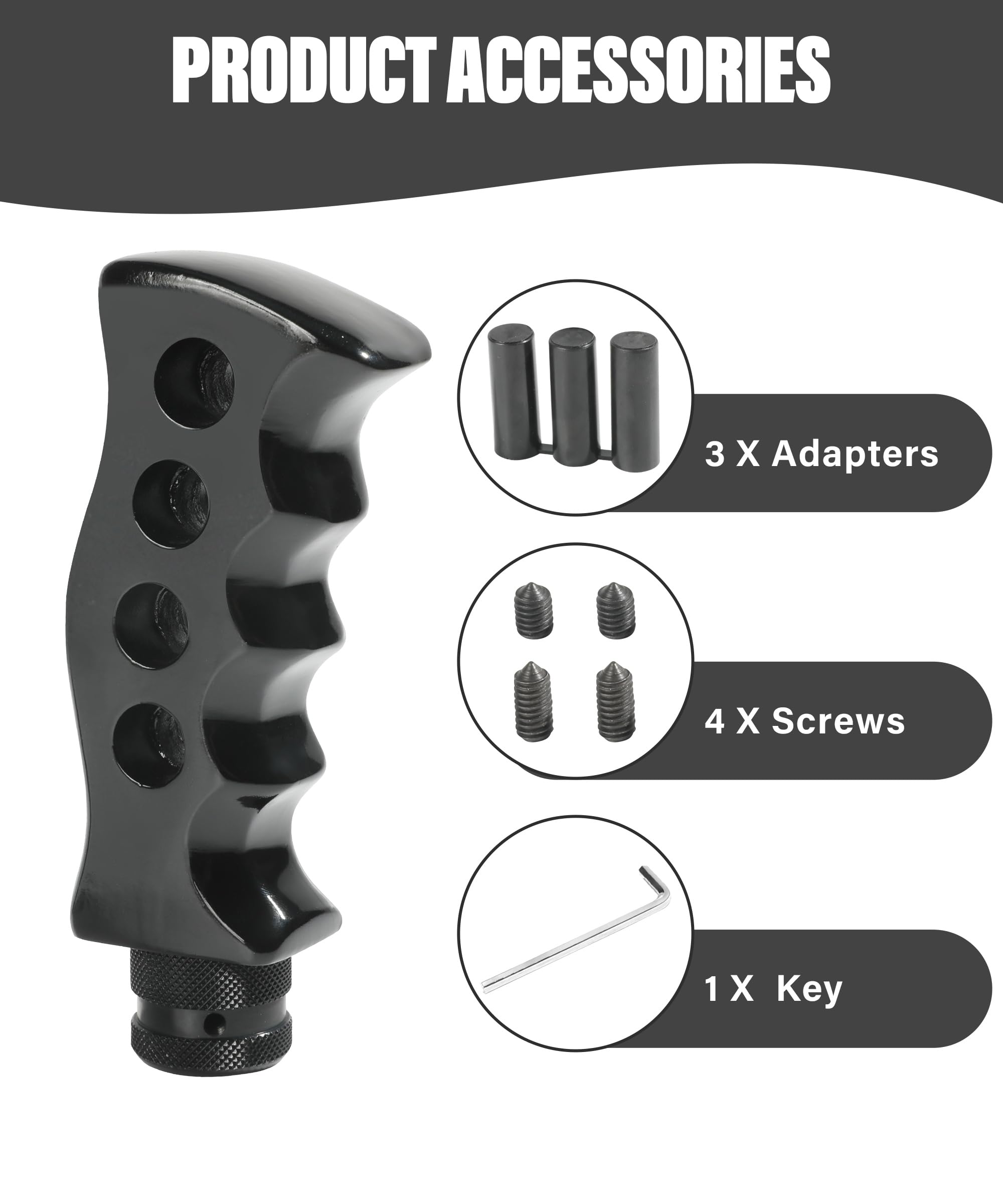 Zlirfy Shift Knob,Automatic Shift Knob,Car Gear Shift Knob,Car Accessories,Car Grip Knife Handle Gear with Screws and Spanner,Ge