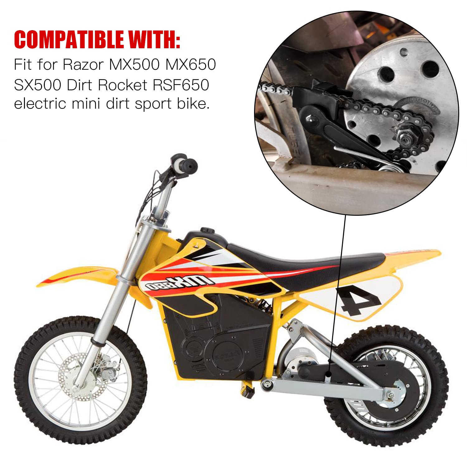 GREHUA 25H Chain 132 Link Drive Chain Tensioner with Master Link for Razor MX500 MX650 Dirt Rocket RSF650 SX650 SX500 SX350 Mcgr