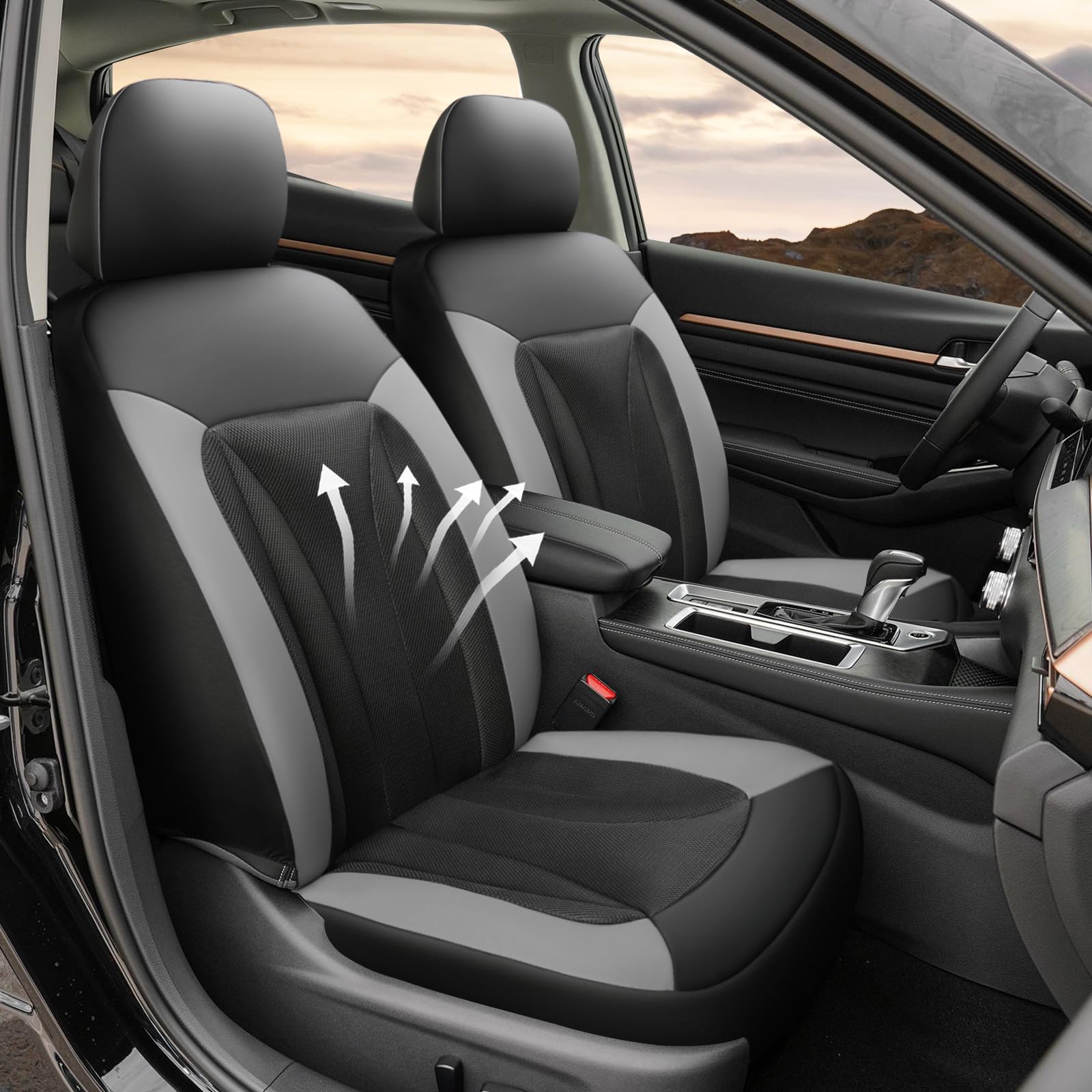 Giant Panda Front Car Seat Cover For Jeep, 3D Air Mesh Car Seat Covers Custom Fit Jeep Grand Cherokee Wrangler Compass Gladiator