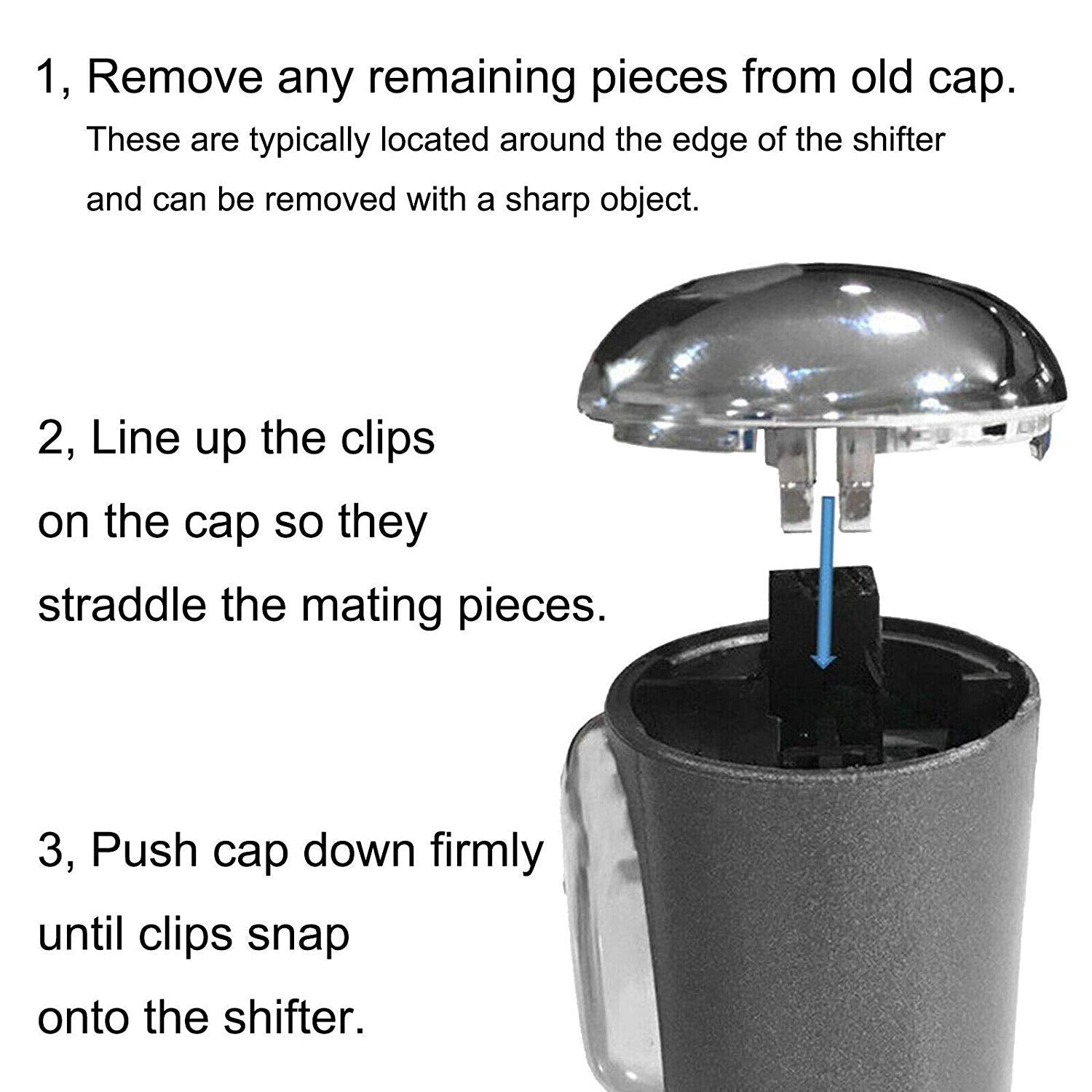 Basiker F150 Shifter Knob Chrome Cap For 2004 2005 2006 Ford F-150 Patent Pending With Strong Clips Triple Chrome Plated Easy Installation Better Quality