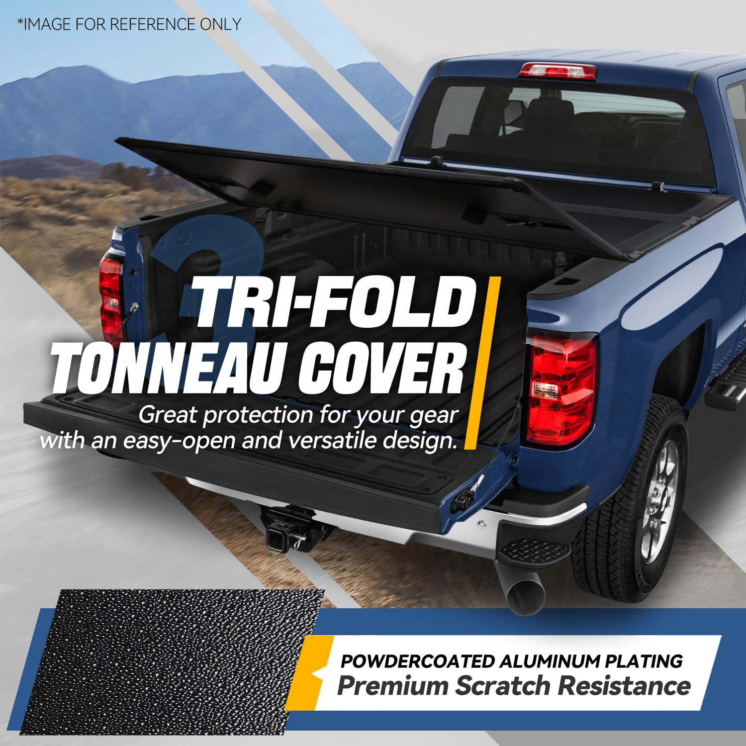 Auto Dynasty Frp Hard Tri-Fold Truck Bed Tonneau Cover Compatible With 2014-2019 Chevy Silverado Gmc Sierra 1500 1500Ld 2500Hd 3