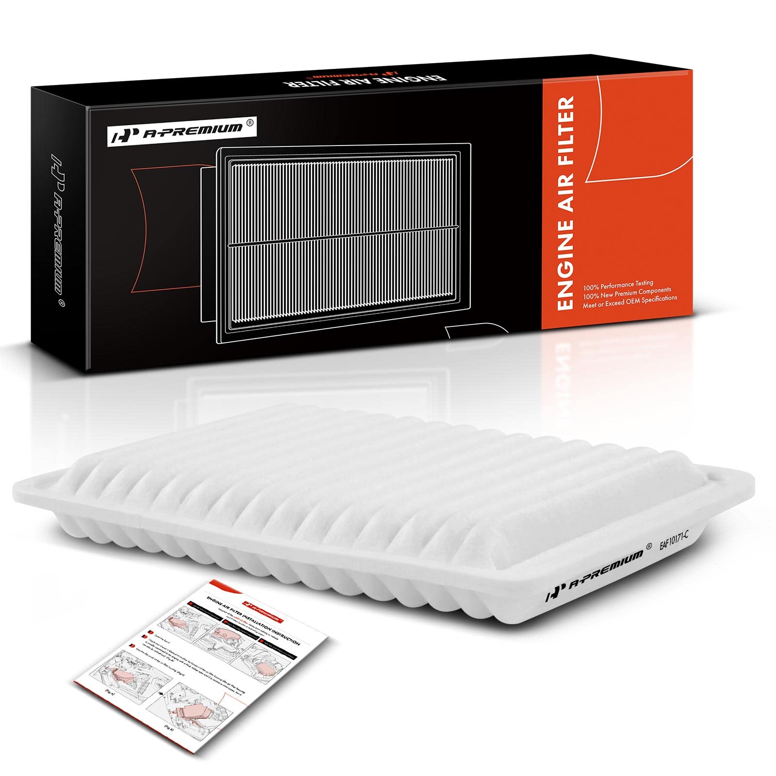 A-Premium Engine Air Filter Compatible With Toyota Vehicles - Camry 2007-2009 2.4L, Camry 2010-2017 2.5L, Venza 2009-2016 2.7L -