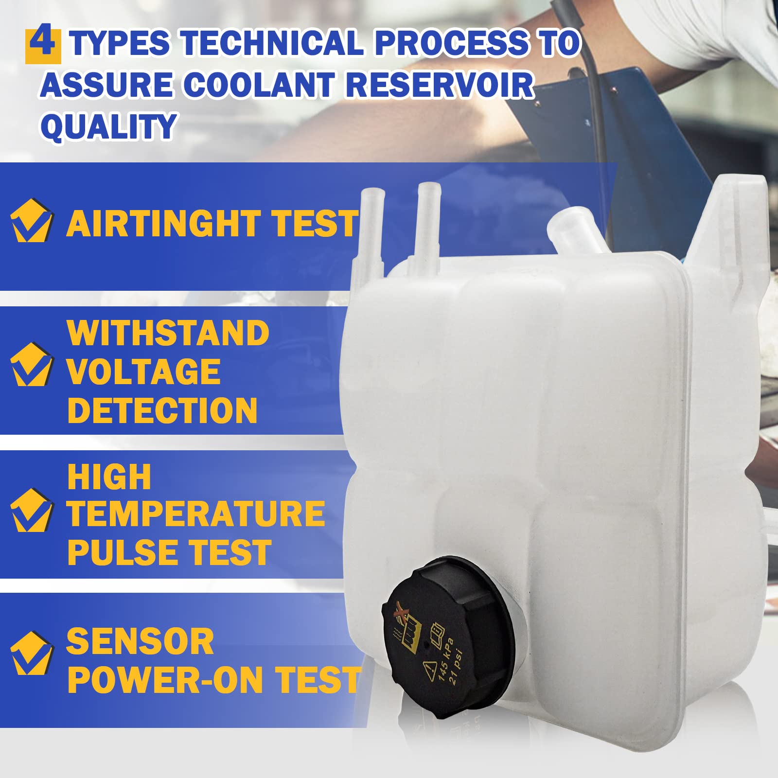 Front Engine Coolant Reservoir Radiator Expansion Tank For 2004-2013 Mazda 3 2.0L 2.3L 603-043