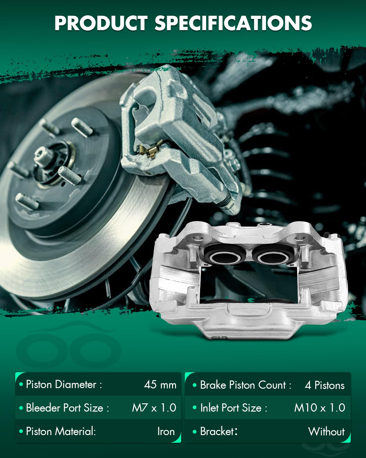 Scitoo 192713 Front Left Disc Brake Caliper Assembly Without Bracket For Toyota For 4Runner 2003-2005,For Toyota For Sequoia 200