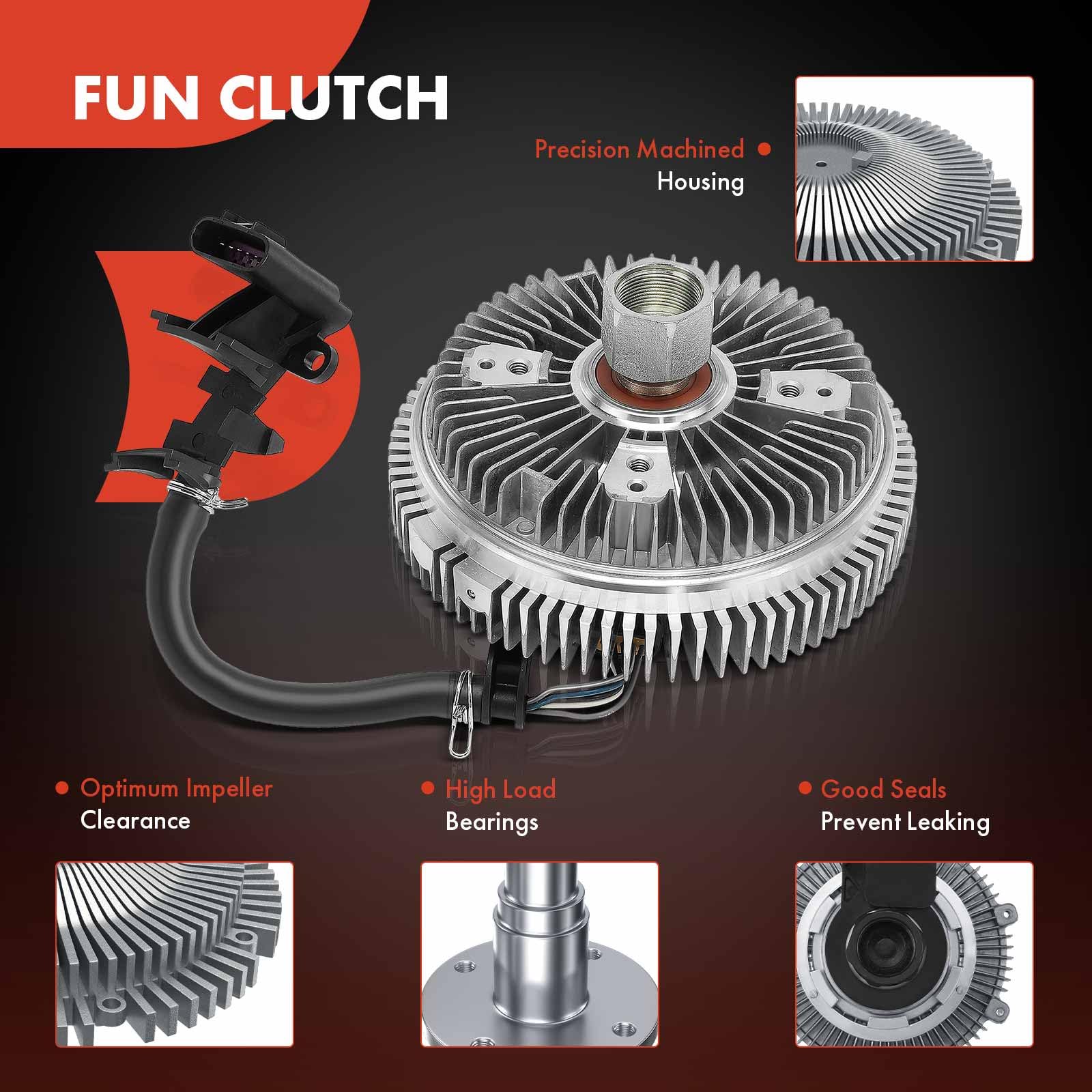 A-Premium Electronic Radiator Cooling Fan Clutch Compatible with Chevy, GMC, Buick, Saab & Oldsmobile - Trailblazer 02-09, SSR, Envoy, Rainier, Bravada, 9-7x - 4.2L 5.3L 6.0L - Replace# 25790869