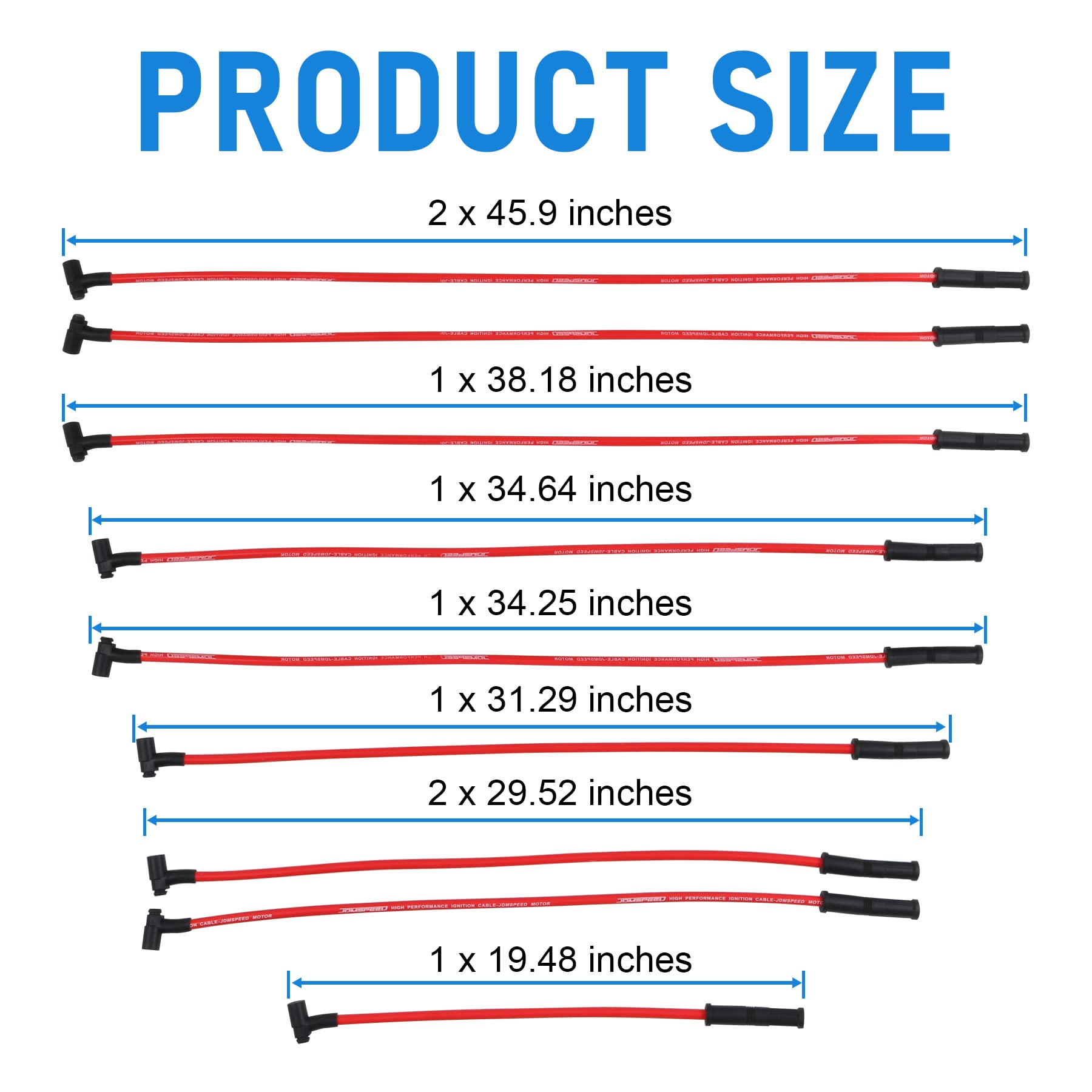 Jdmspeed New Hei Spark Plug Wires Set 90 To Straight Compatible With Sbc Bbc 350 383 400 454 V8 10.5Mm